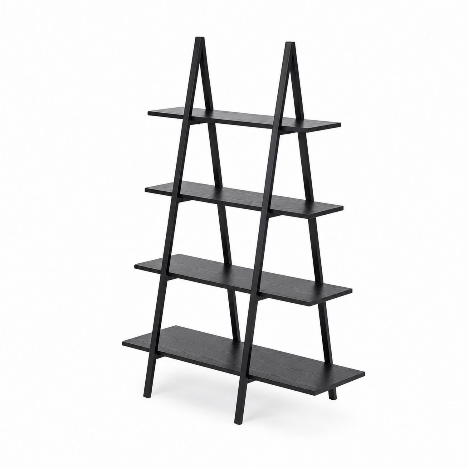 Étagère en bois noir 4 niveaux