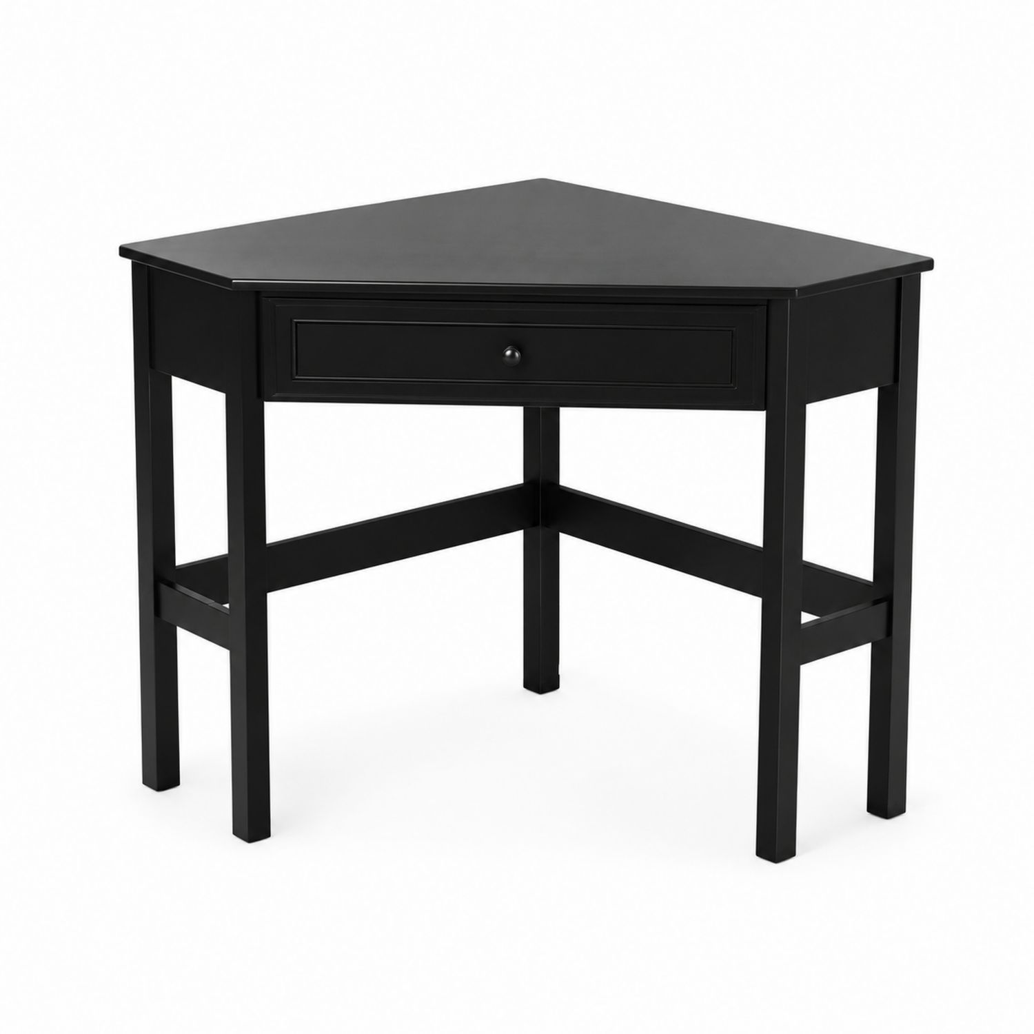 Bureau d'angle en bois noir avec tiroir