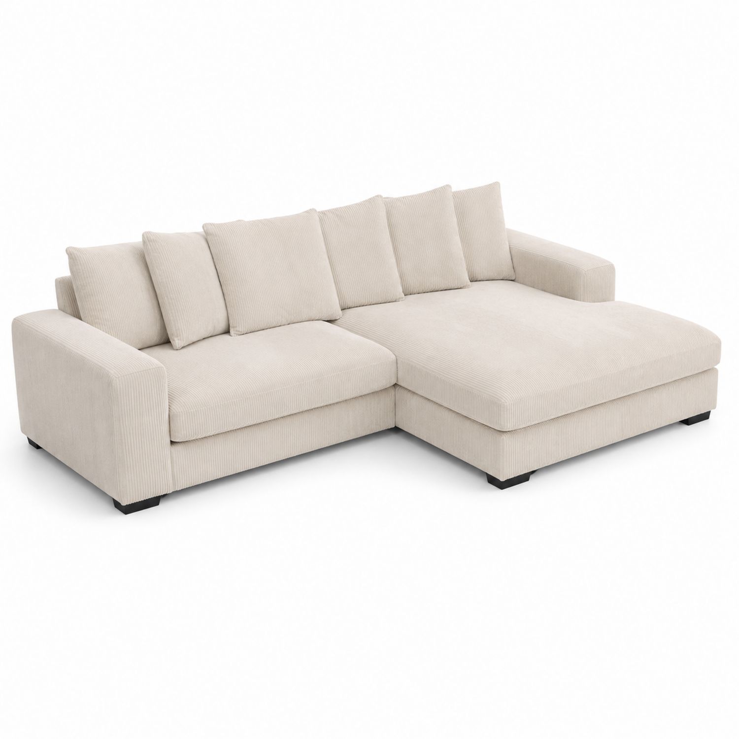 Canapé d'angle en tissu corduroy Beige
