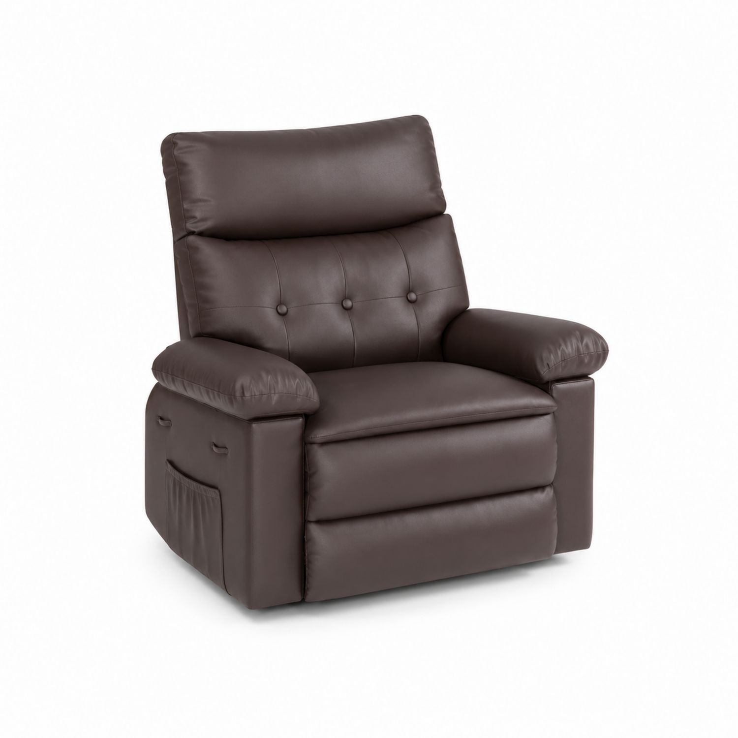 Fauteuil inclinable en cuir synthétique brun
