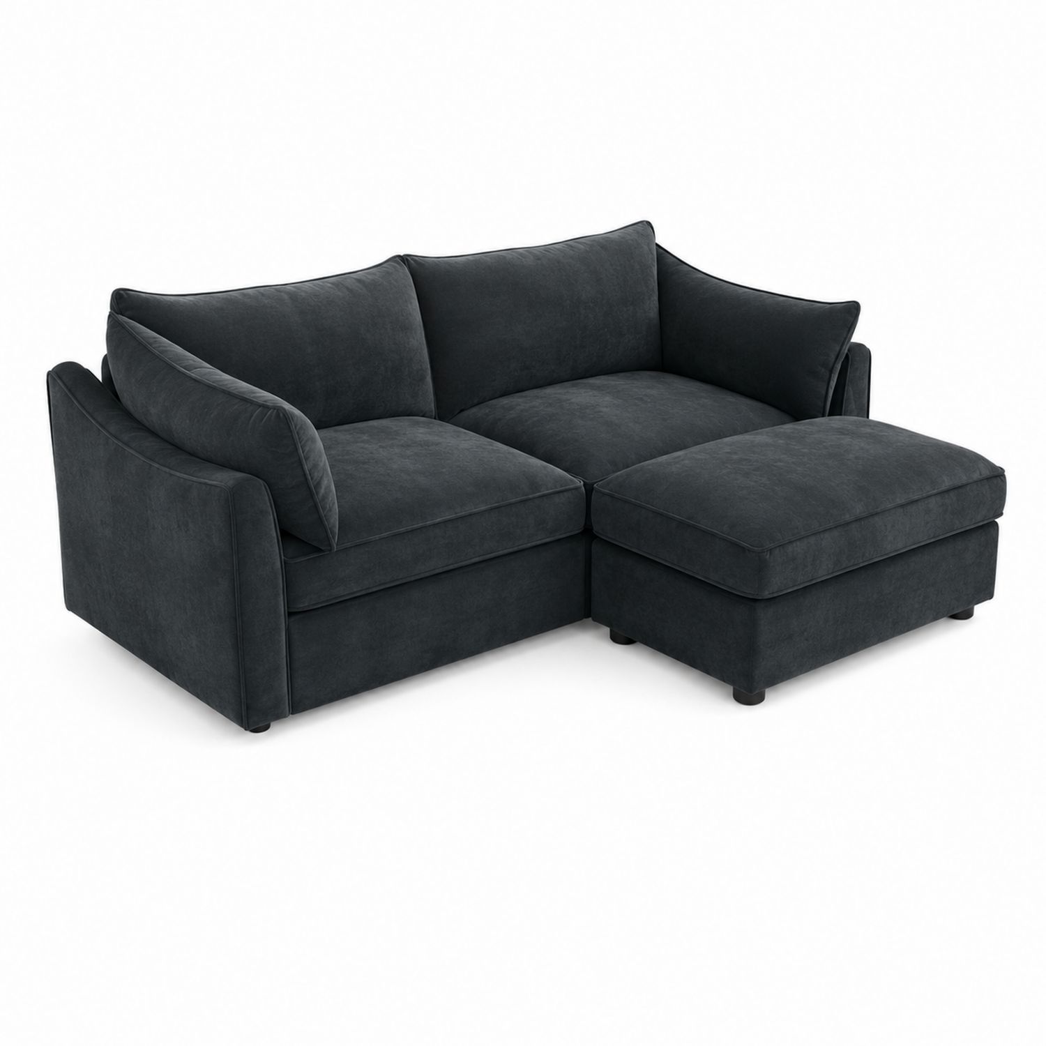Canapé d'angle en tissu anthracite 220 cm x 160 cm x 85 cm