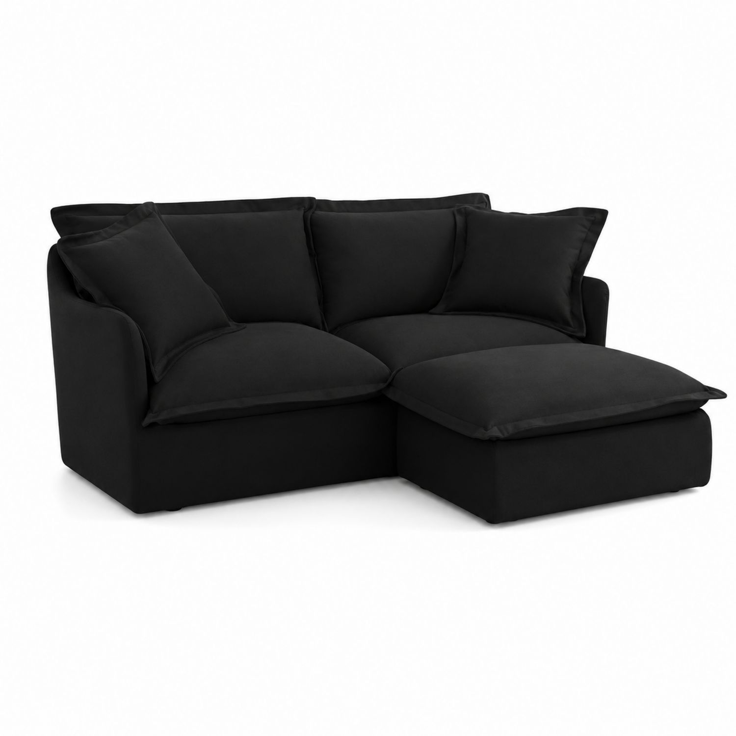 Canapé d'angle en tissu Noir 230x150x85 cm