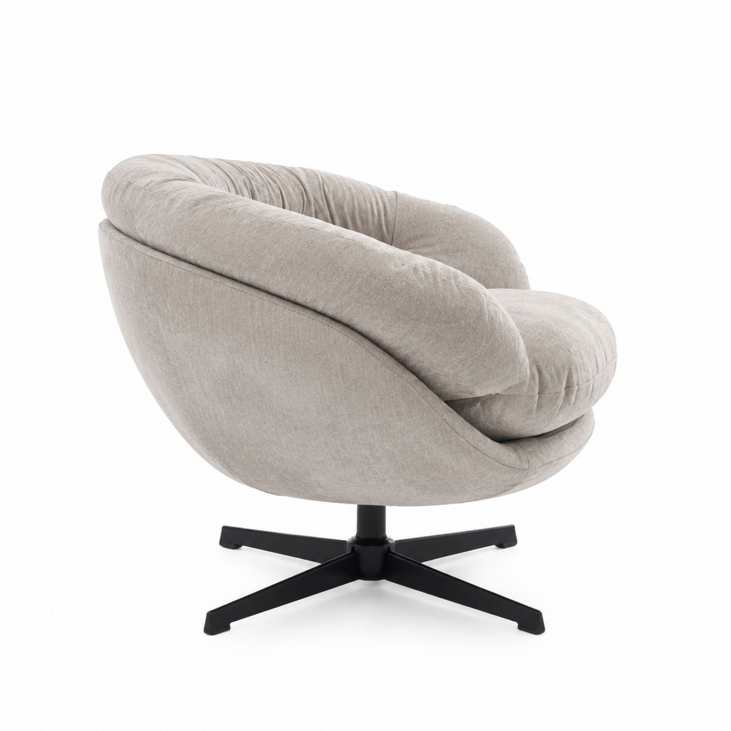 Silla giratoria de tela gris, 75 cm x 80 cm x 85 cm