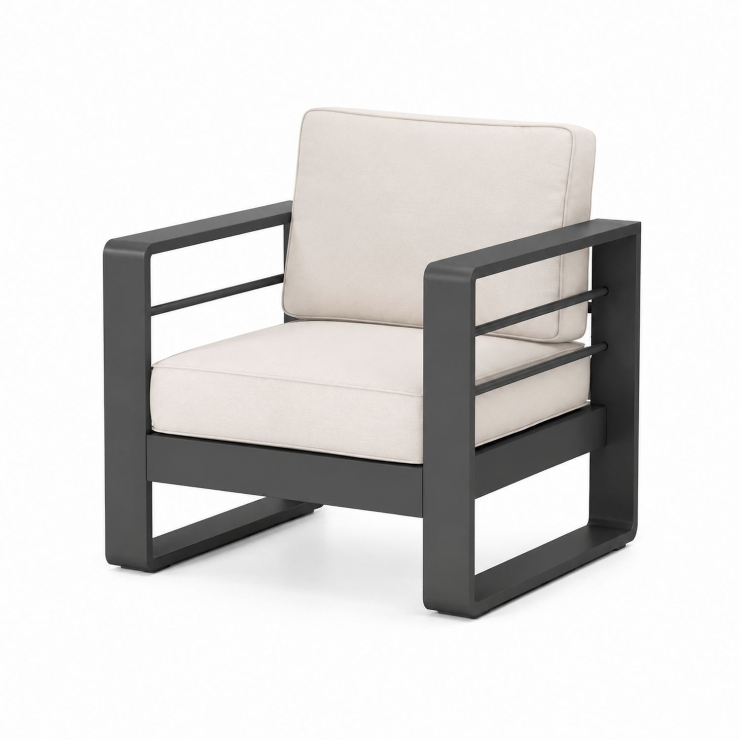 Silla de Aluminio para Exterior con Cojines Beige