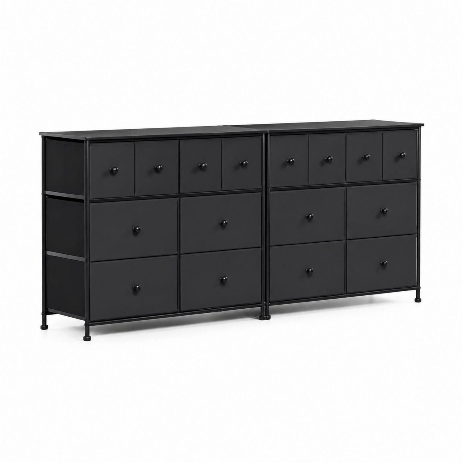Cajonera de metal negro con 12 cajones 120x40x80 cm