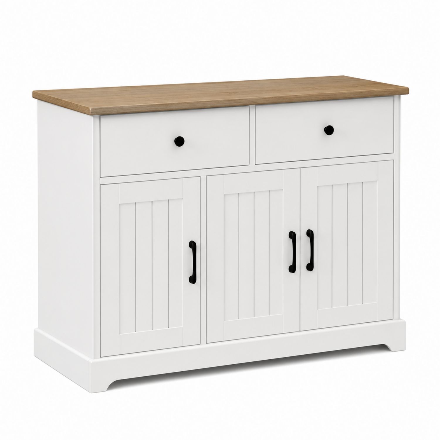 Aparador de MDF y Madera con 2 Cajones y 3 Puertas