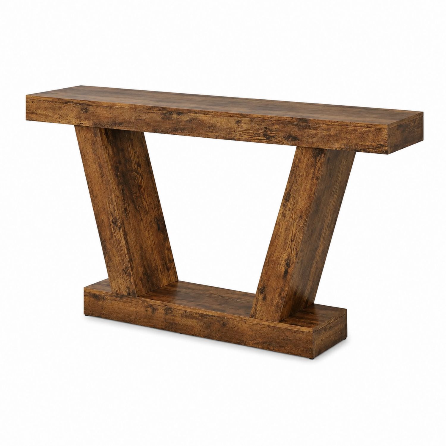 Mesa consola de madera chapada marrón 120x30x80 cm