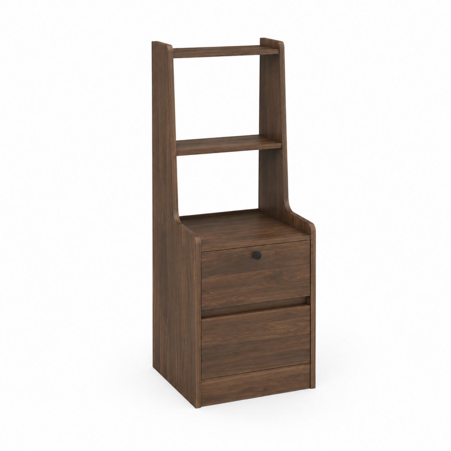 Mesita de noche de madera con estantes y cajón 40x30x90 cm