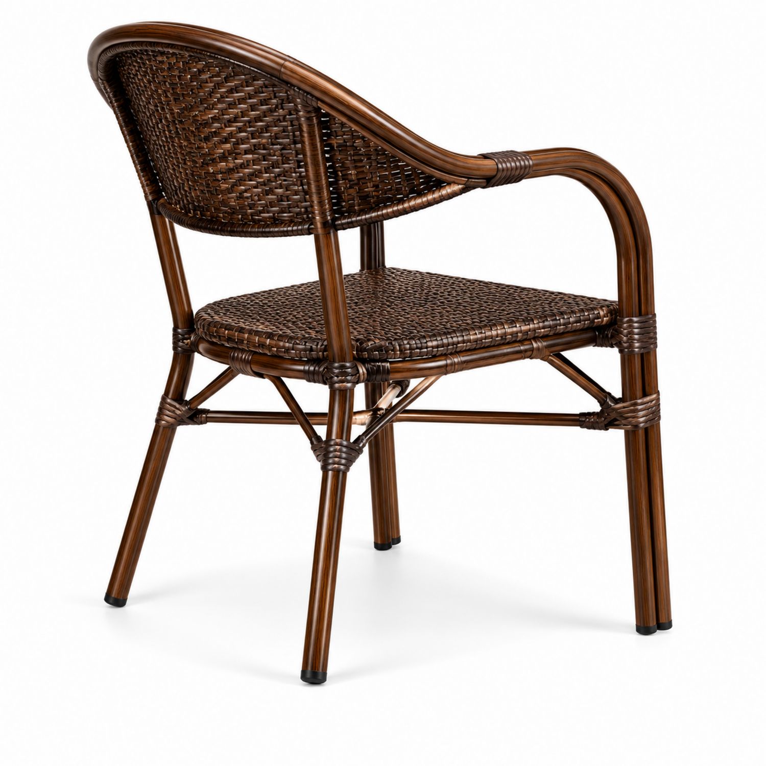 Silla de Ratán con Estructura de Aluminio Marrón
