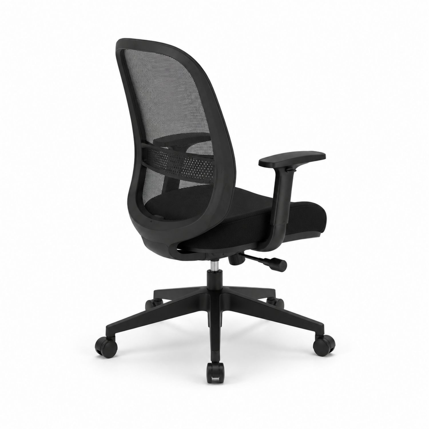 Silla de oficina de malla con base giratoria y reposabrazos