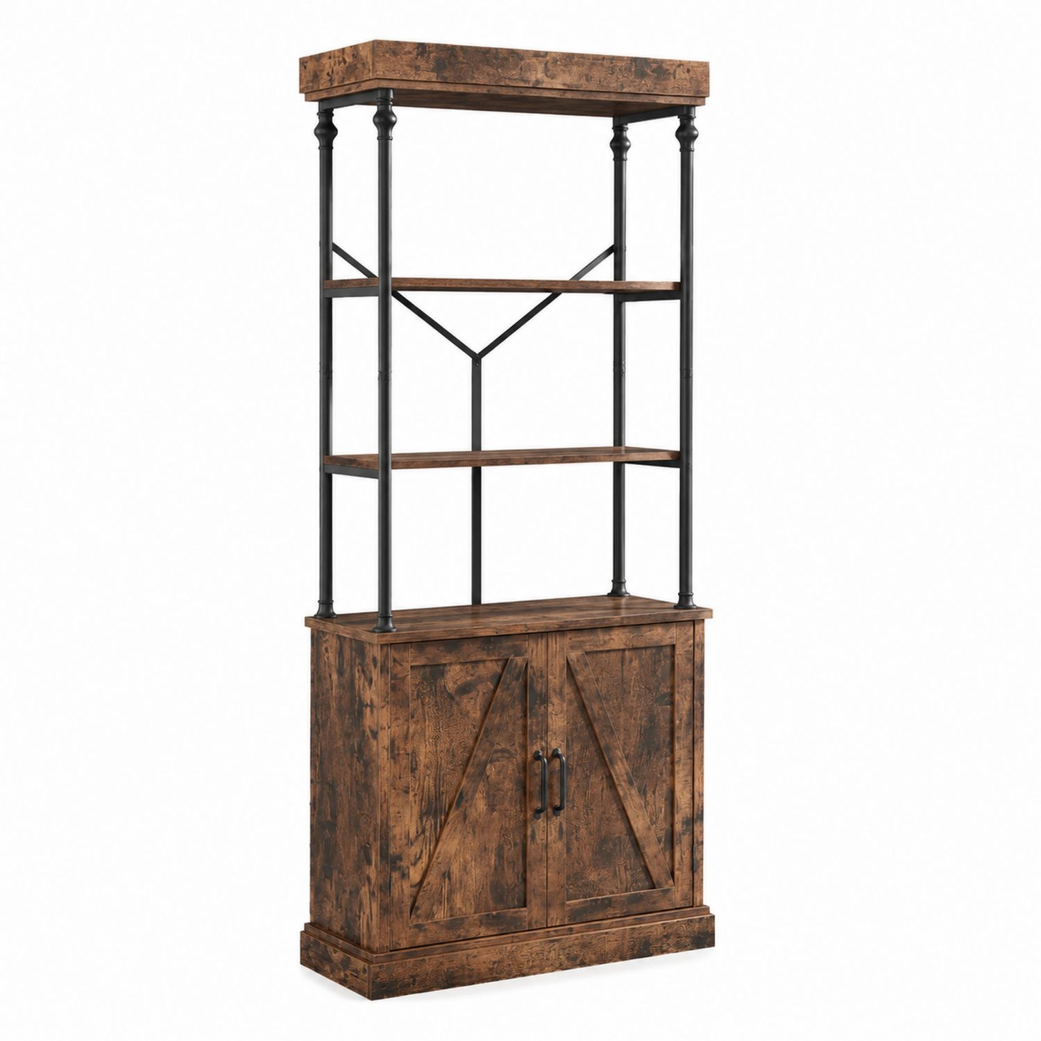 Estantería de Madera y Metal Marrón/Negro