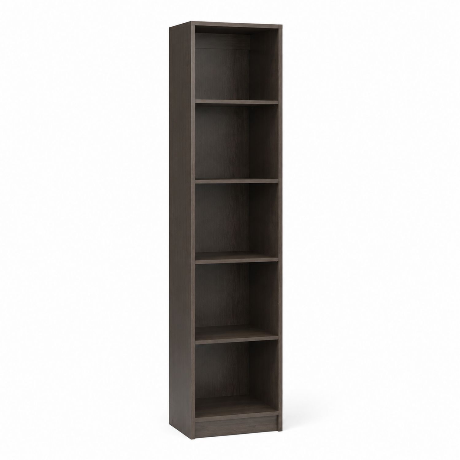 Estantería alta de madera gris con 5 niveles