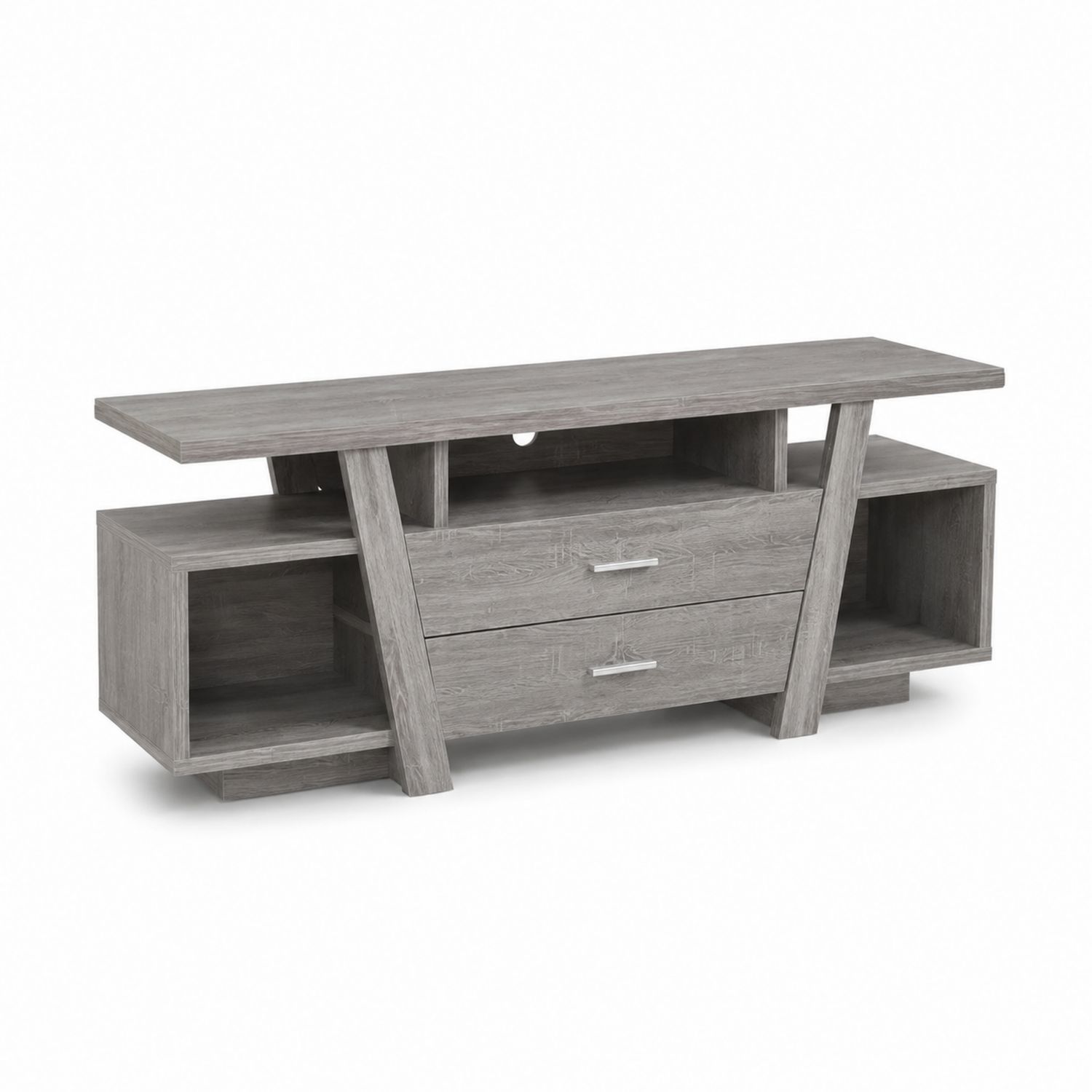 Mueble de TV de madera gris 150x40x50 cm