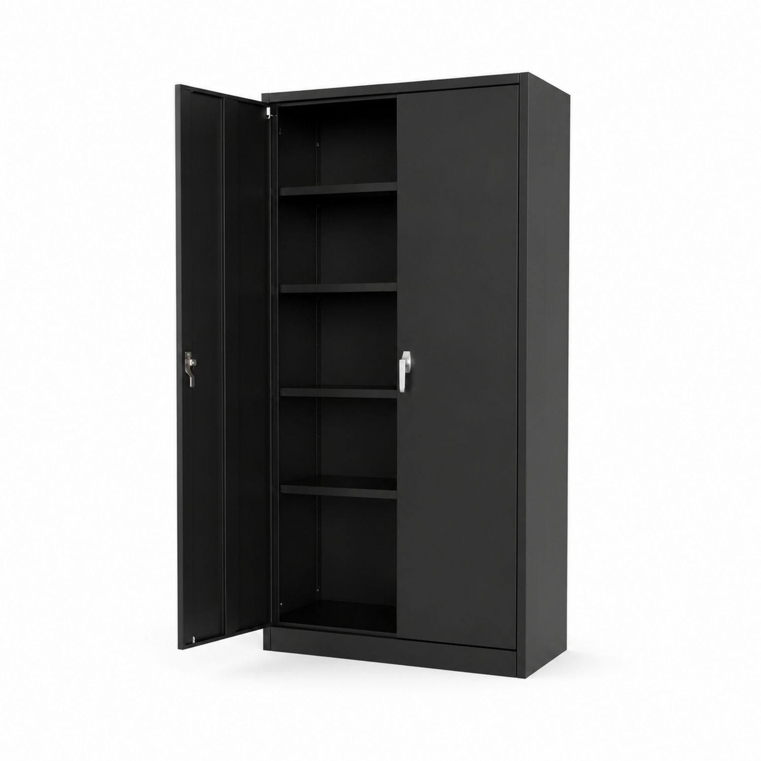 Archivador Metálico Negro con Estantes Ajustables