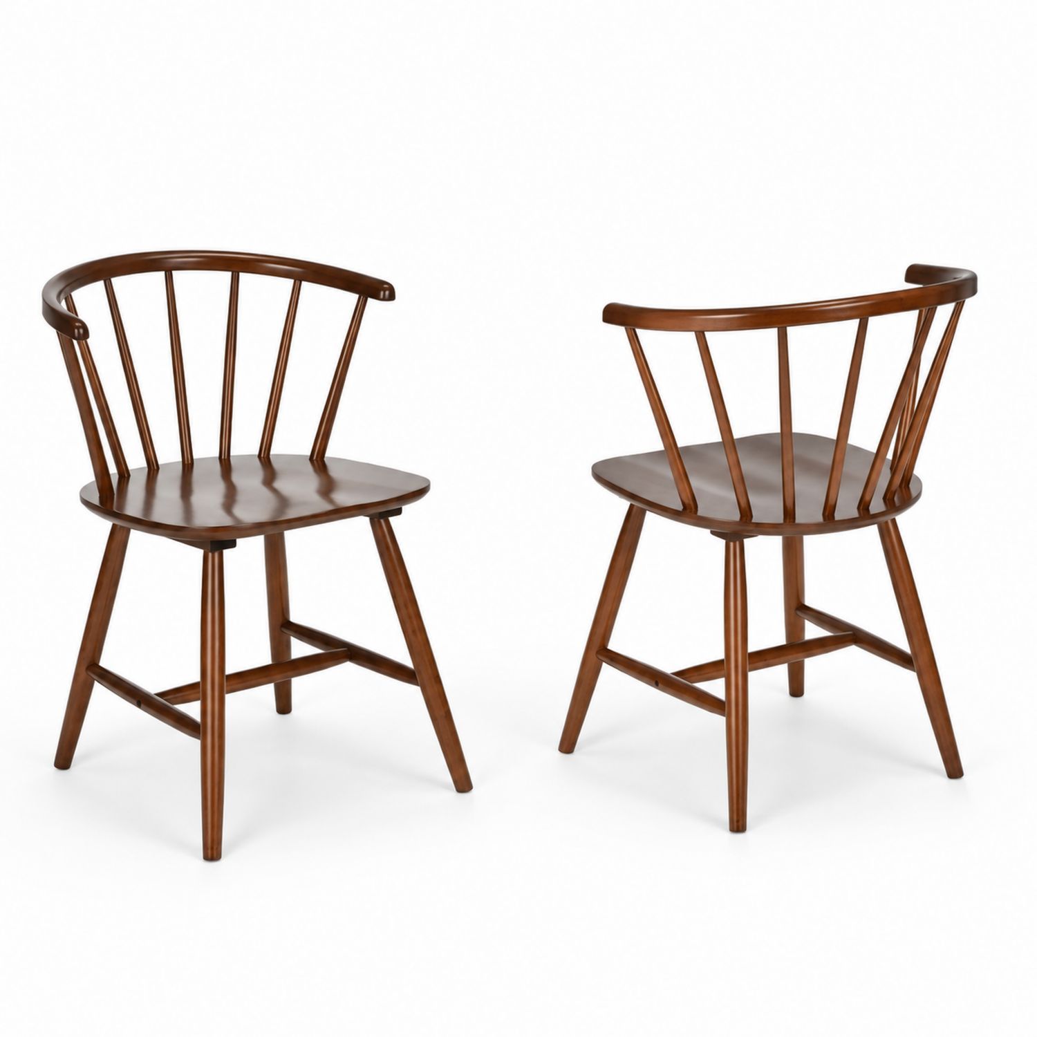 Conjunto de 2 sillas de madera marrón