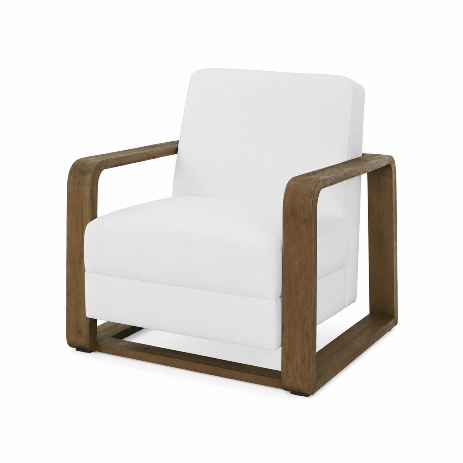 Silla de Madera con Tapizado Blanco