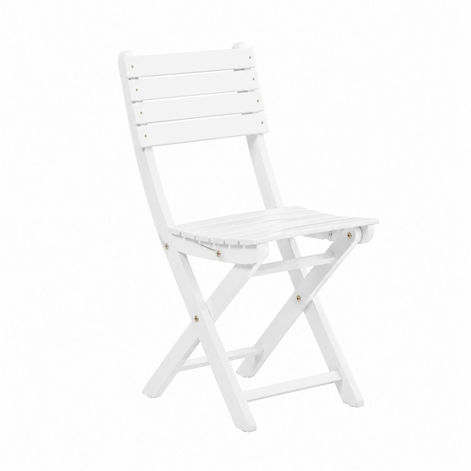 Silla Plegable de Madera para Exterior Blanca