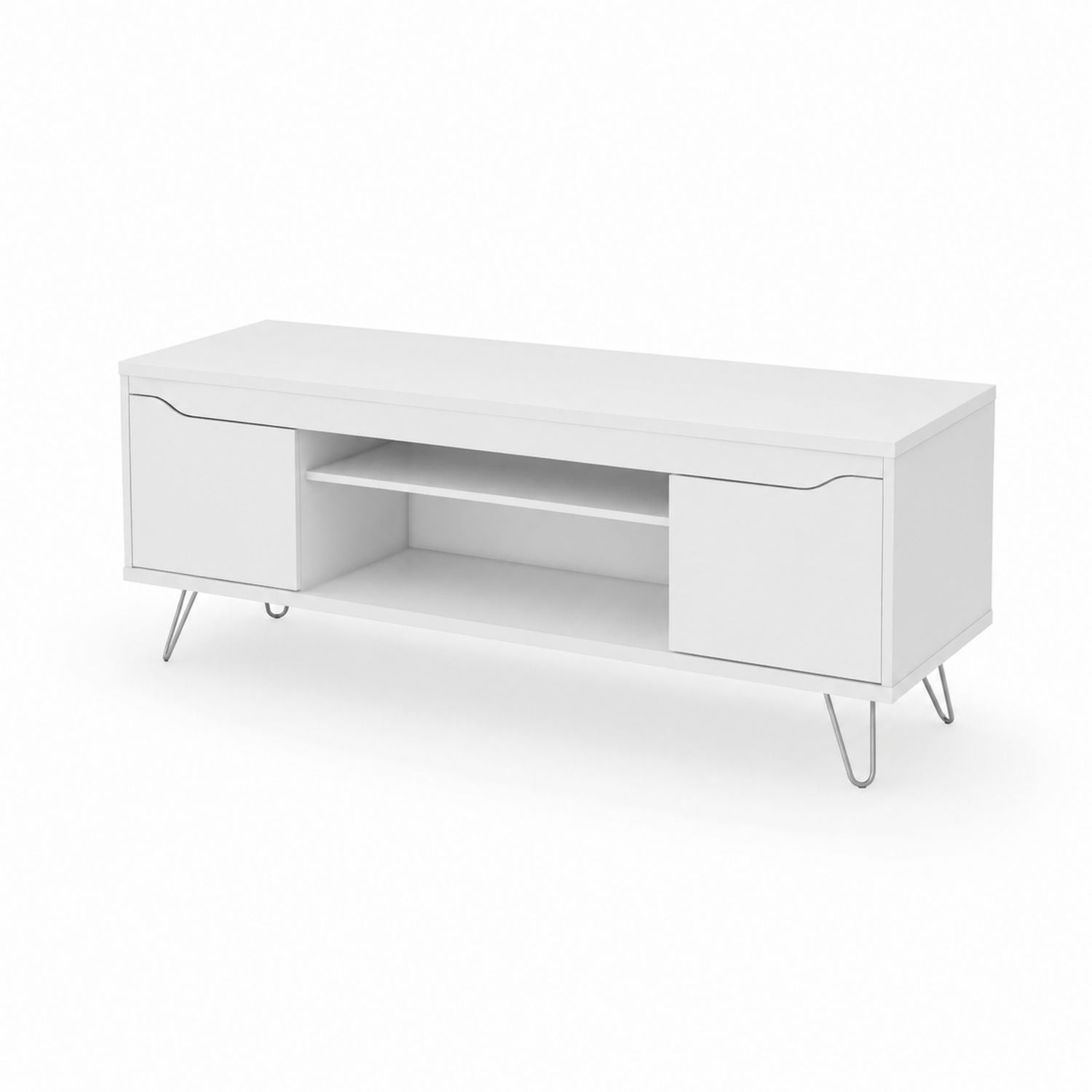 Mueble de TV de MDF con Patas de Metal Blanco