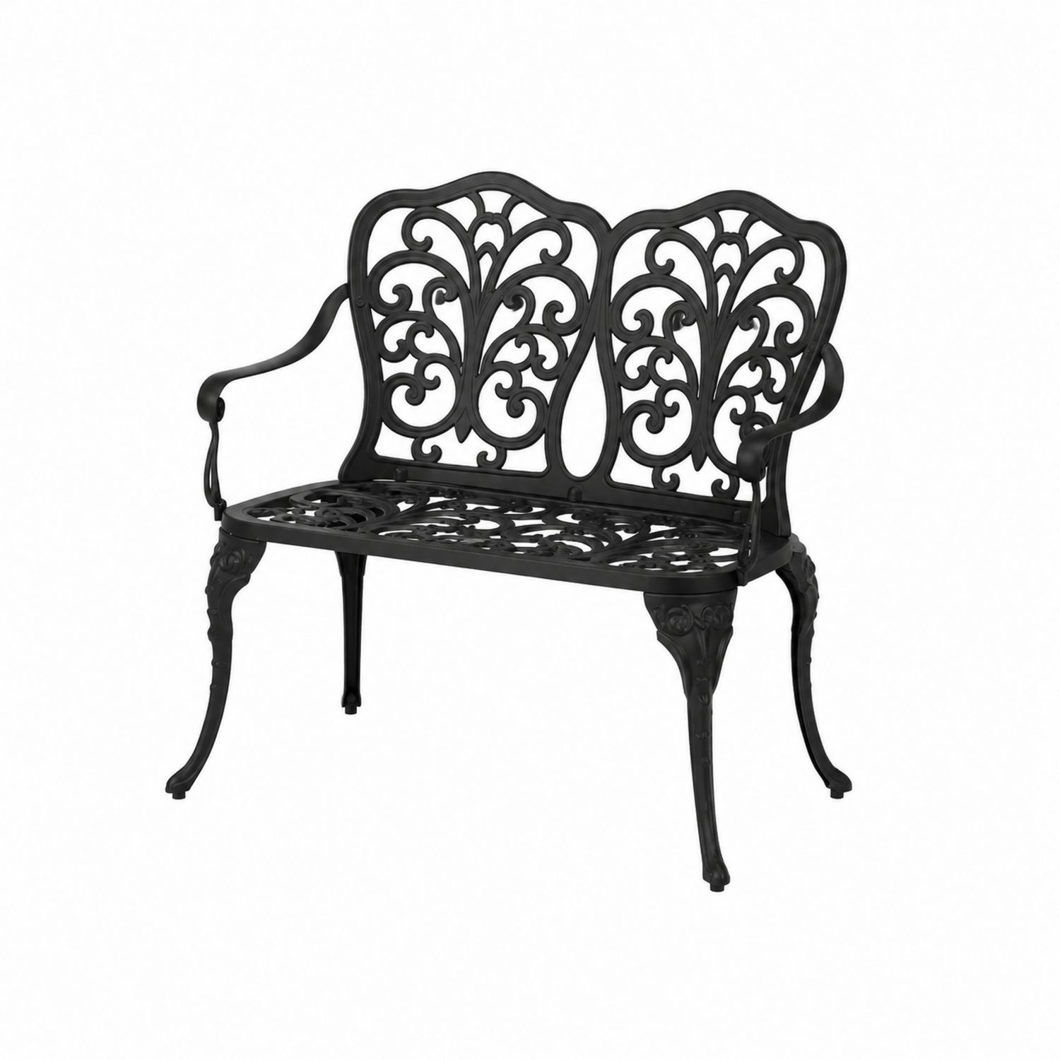 Banco de jardín de aluminio negro