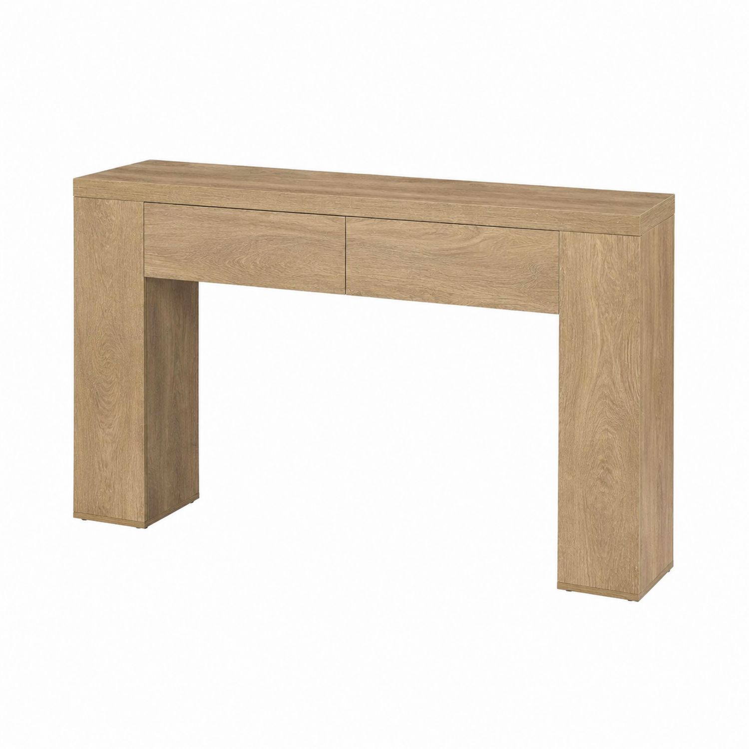 Mesa consola de madera MDF acabado en roble claro 120x40x78 cm