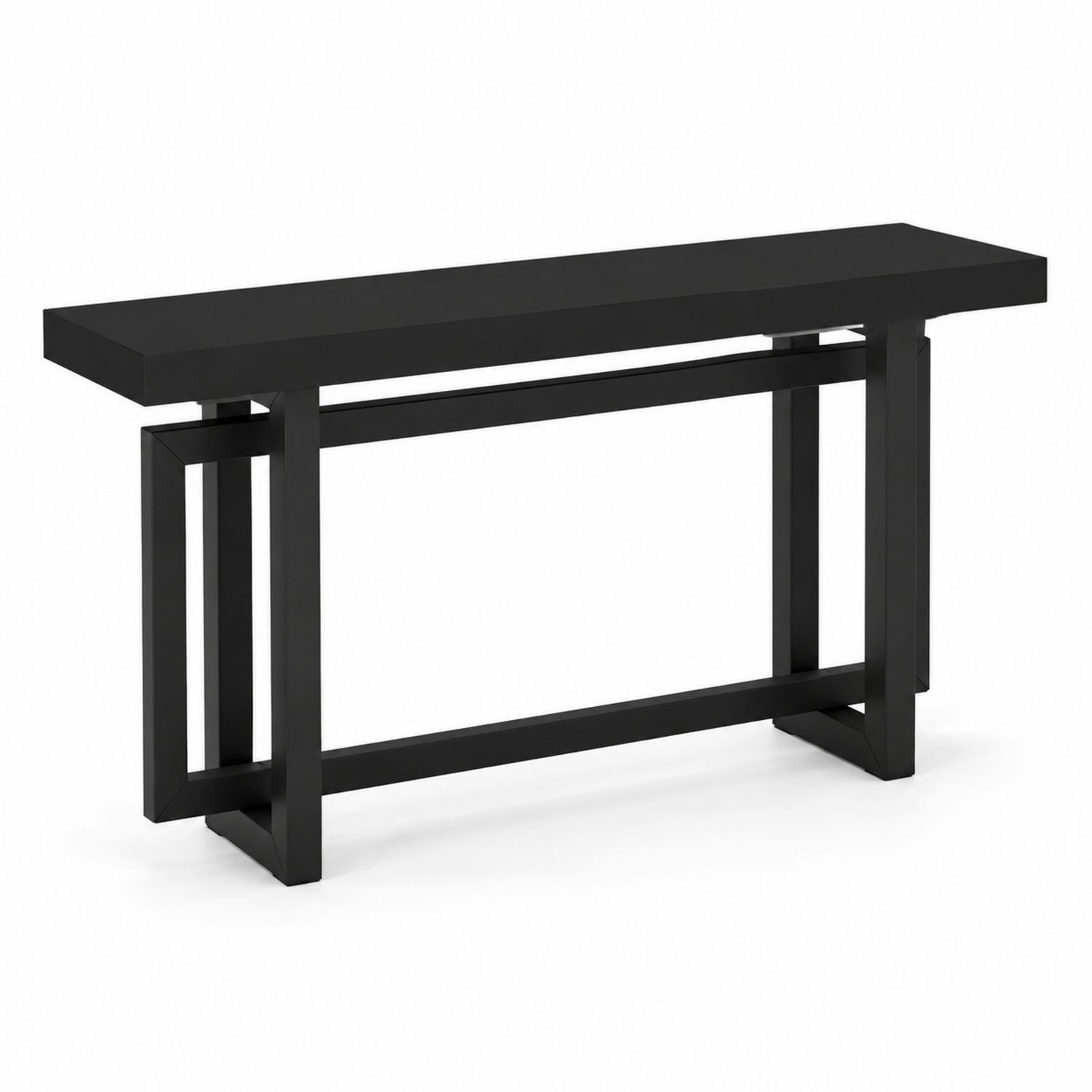 Console rectangulaire en métal noir 120x30x75 cm