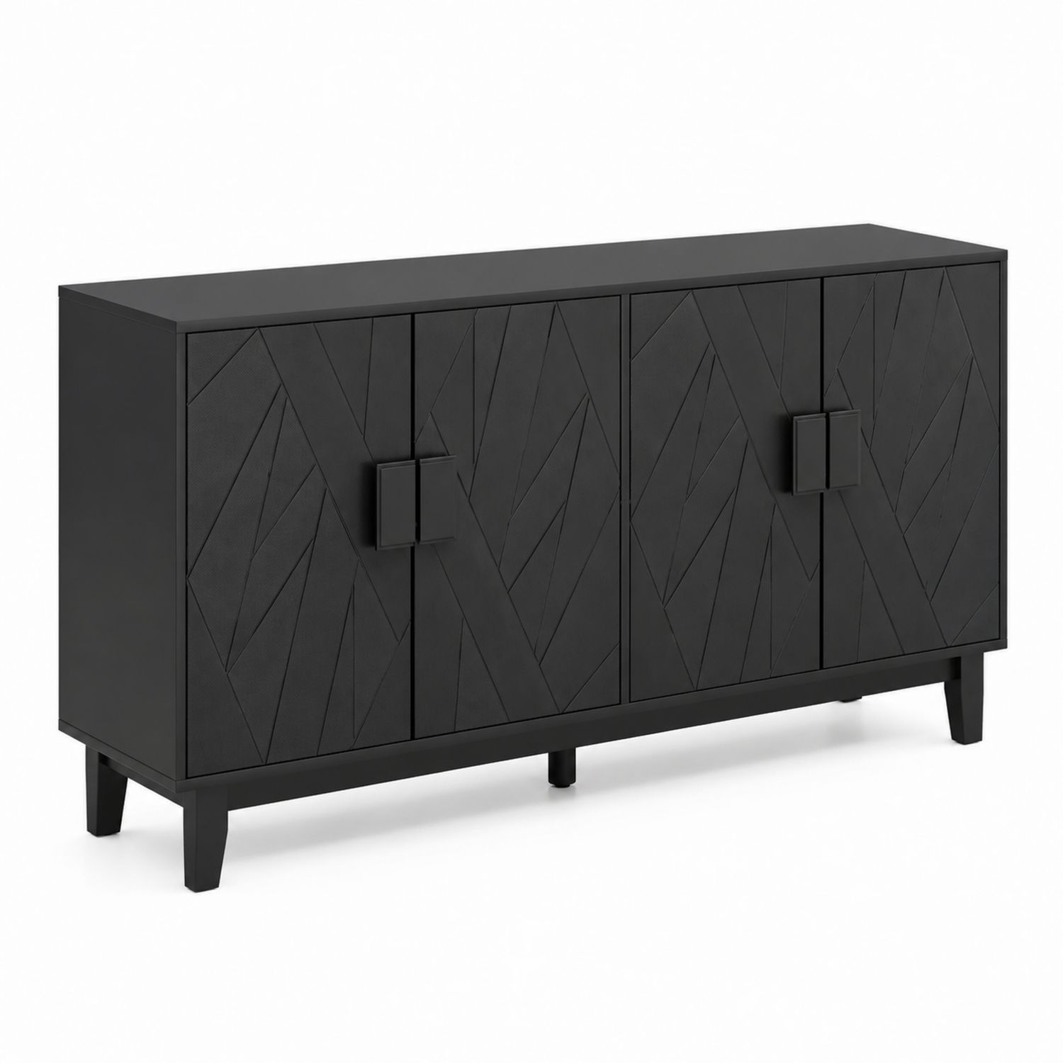 Buffet rectangulaire en bois avec 4 portes