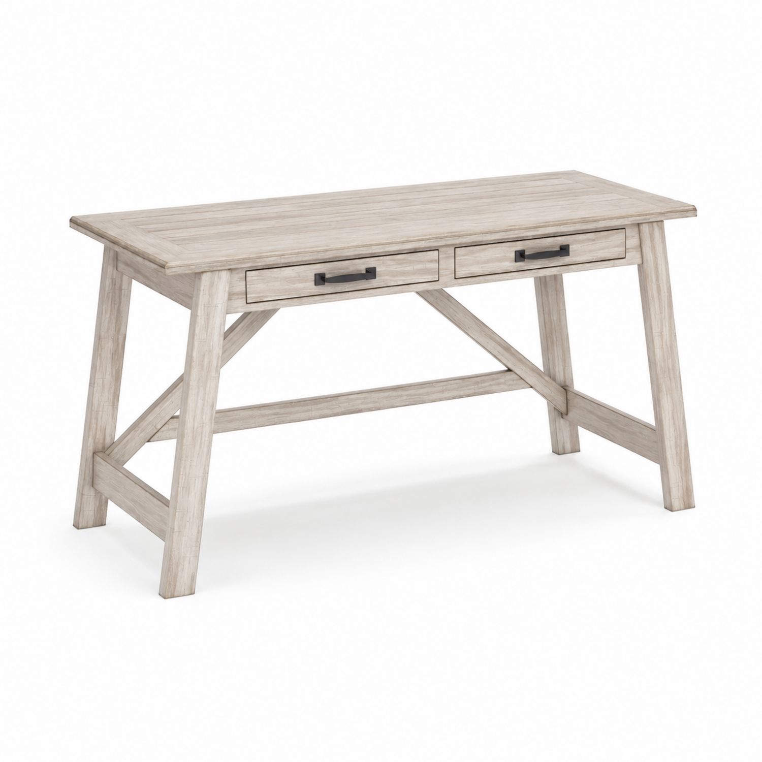 Bureau rectangulaire en bois de Chêne clair avec tiroirs