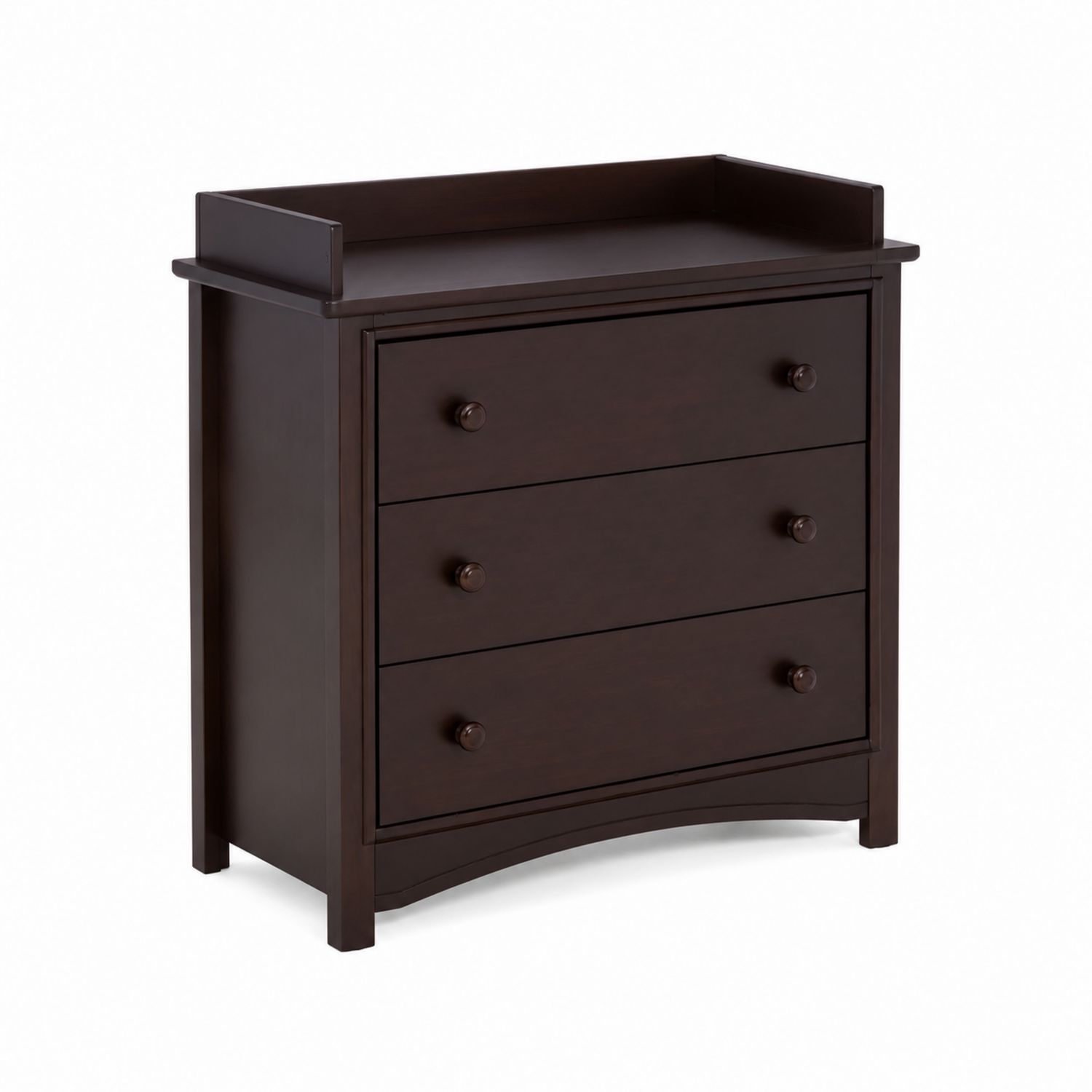 Commode 3 tiroirs en bois massif Marron Sombre