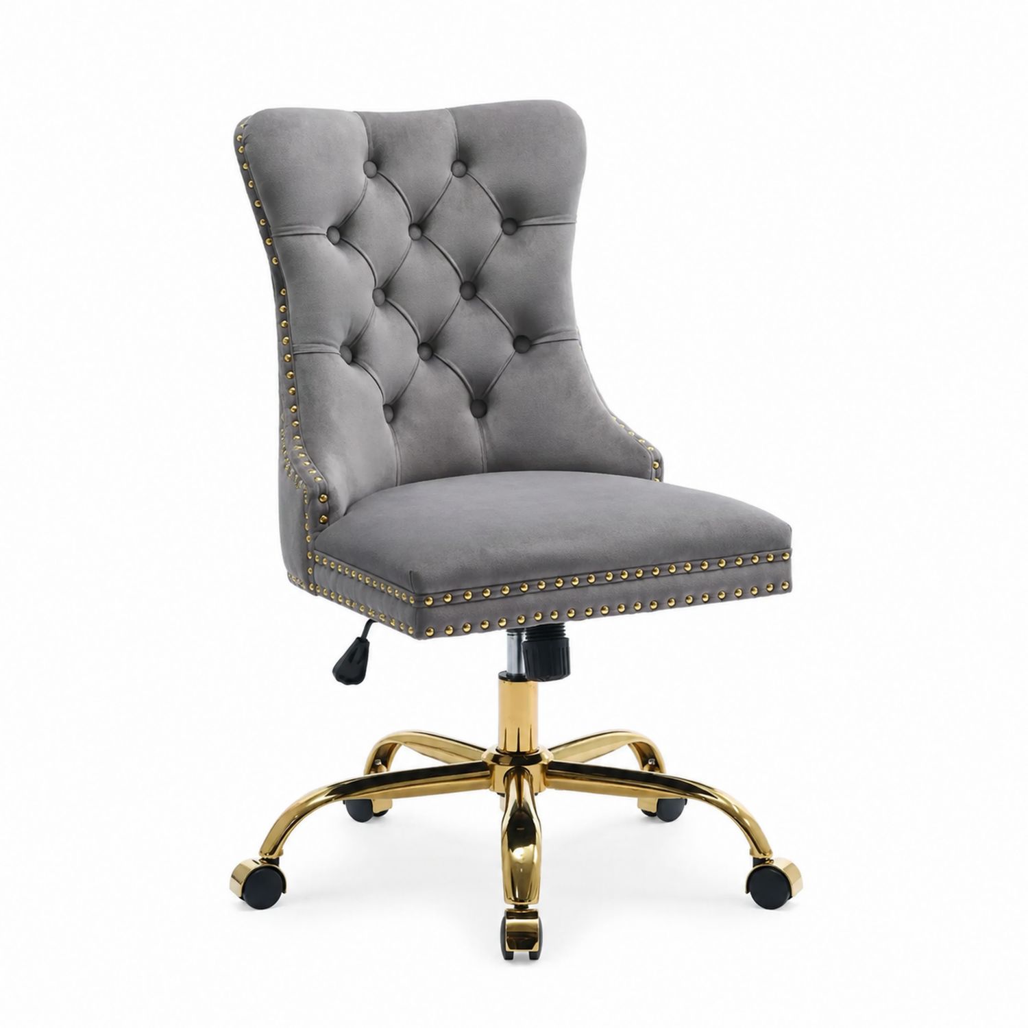 Chaise de bureau en velours avec base en métal