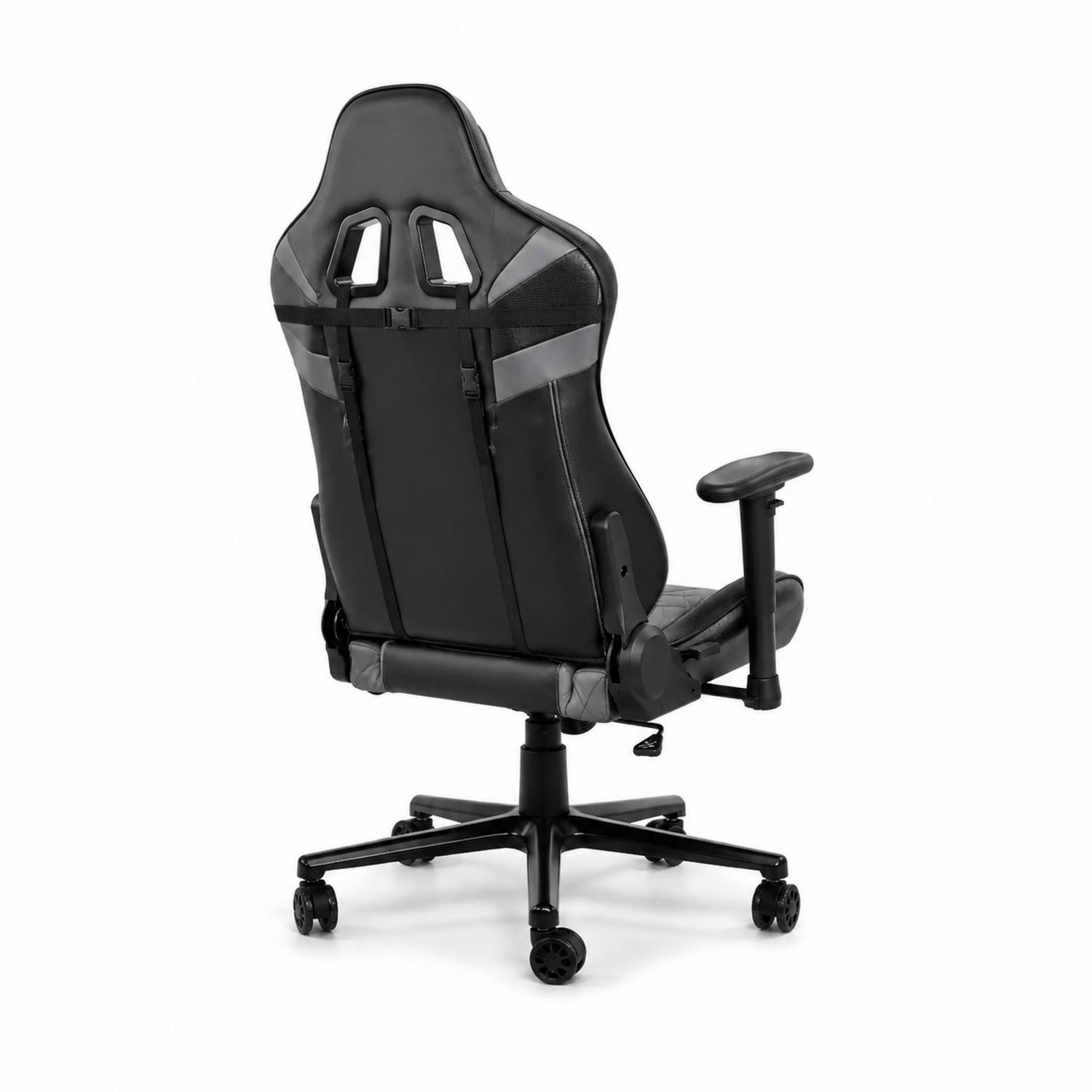 Chaise de bureau ergonomique en cuir synthétique PU noir avec accoudoirs réglables