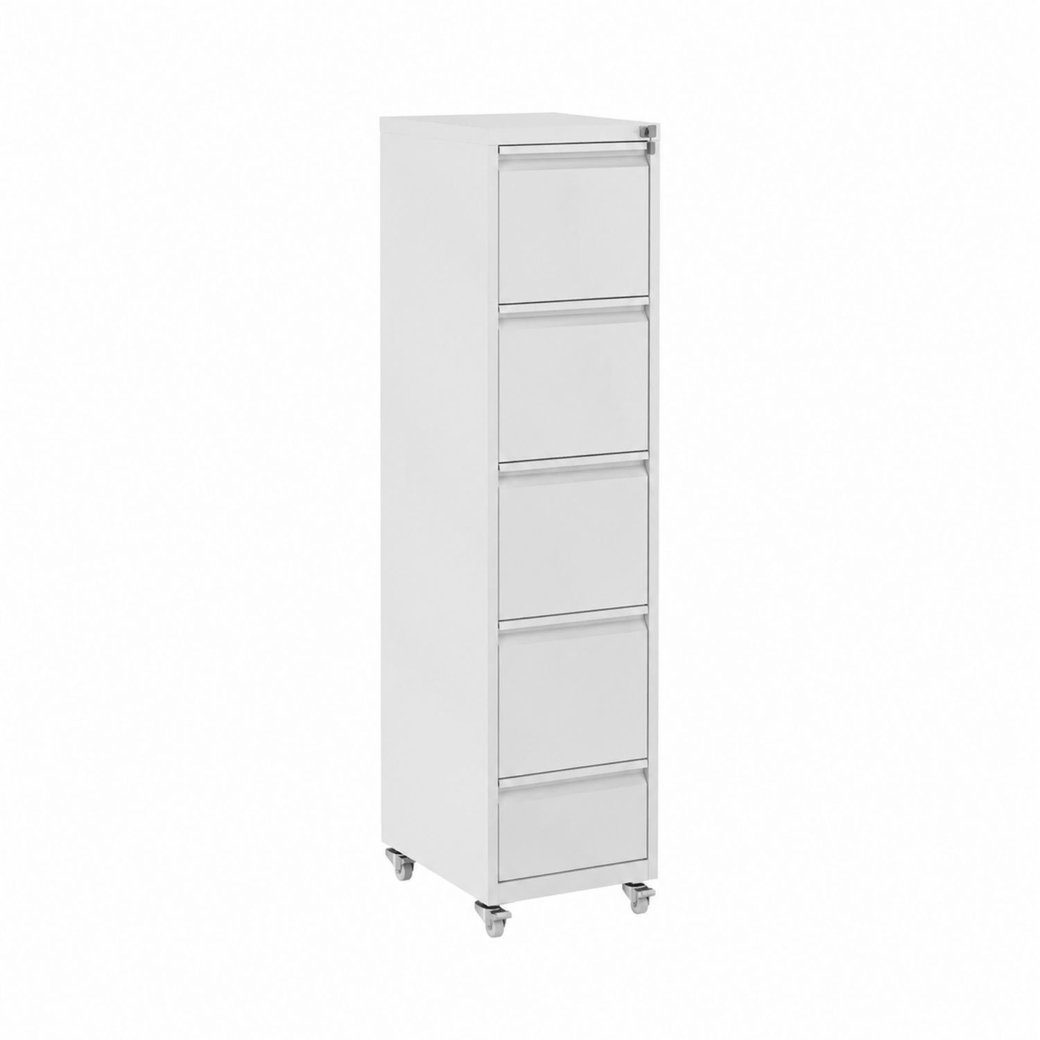 Classeur mobile 5 tiroirs en acier Blanc 132x28x41cm