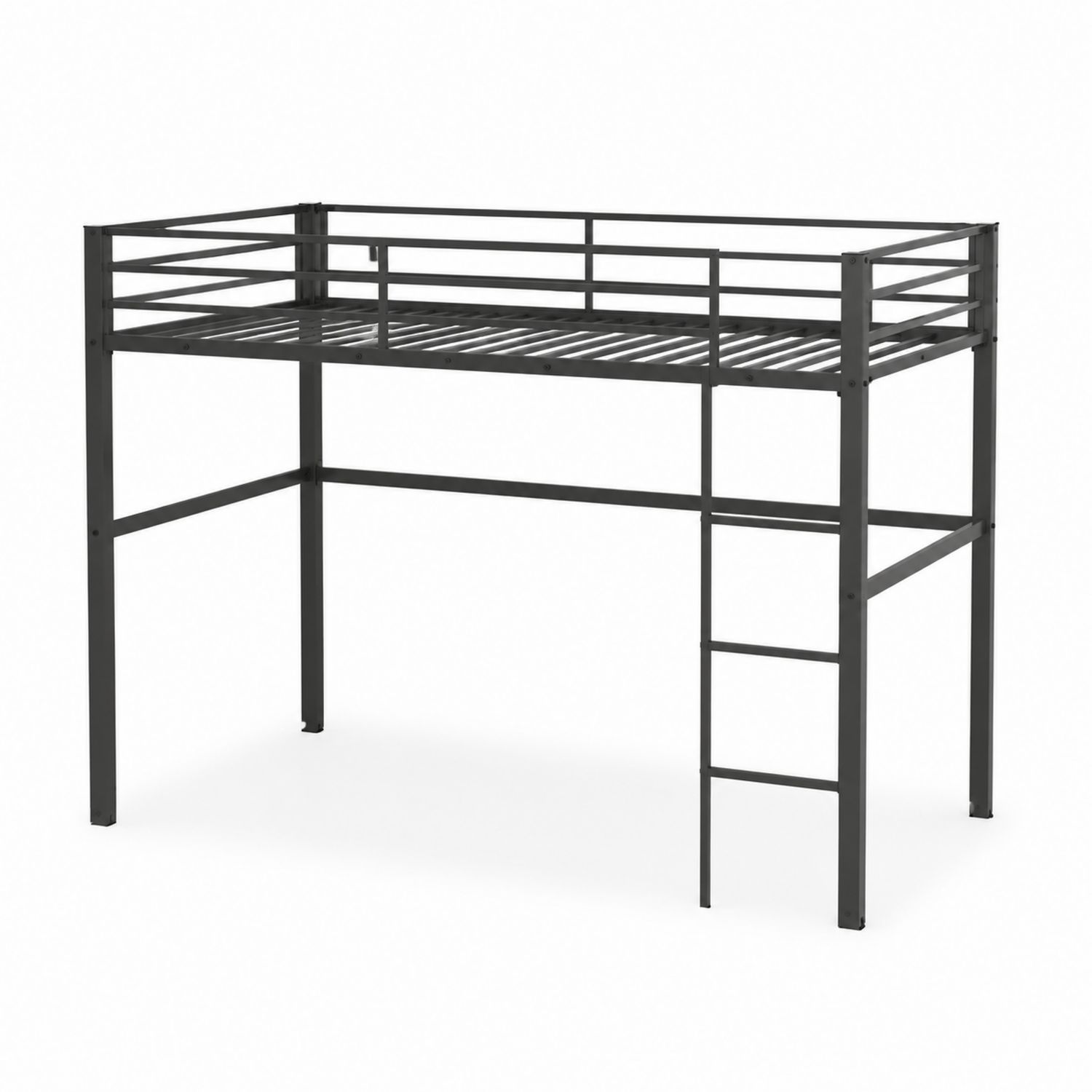 Lit mezzanine en métal noir 200x90 cm