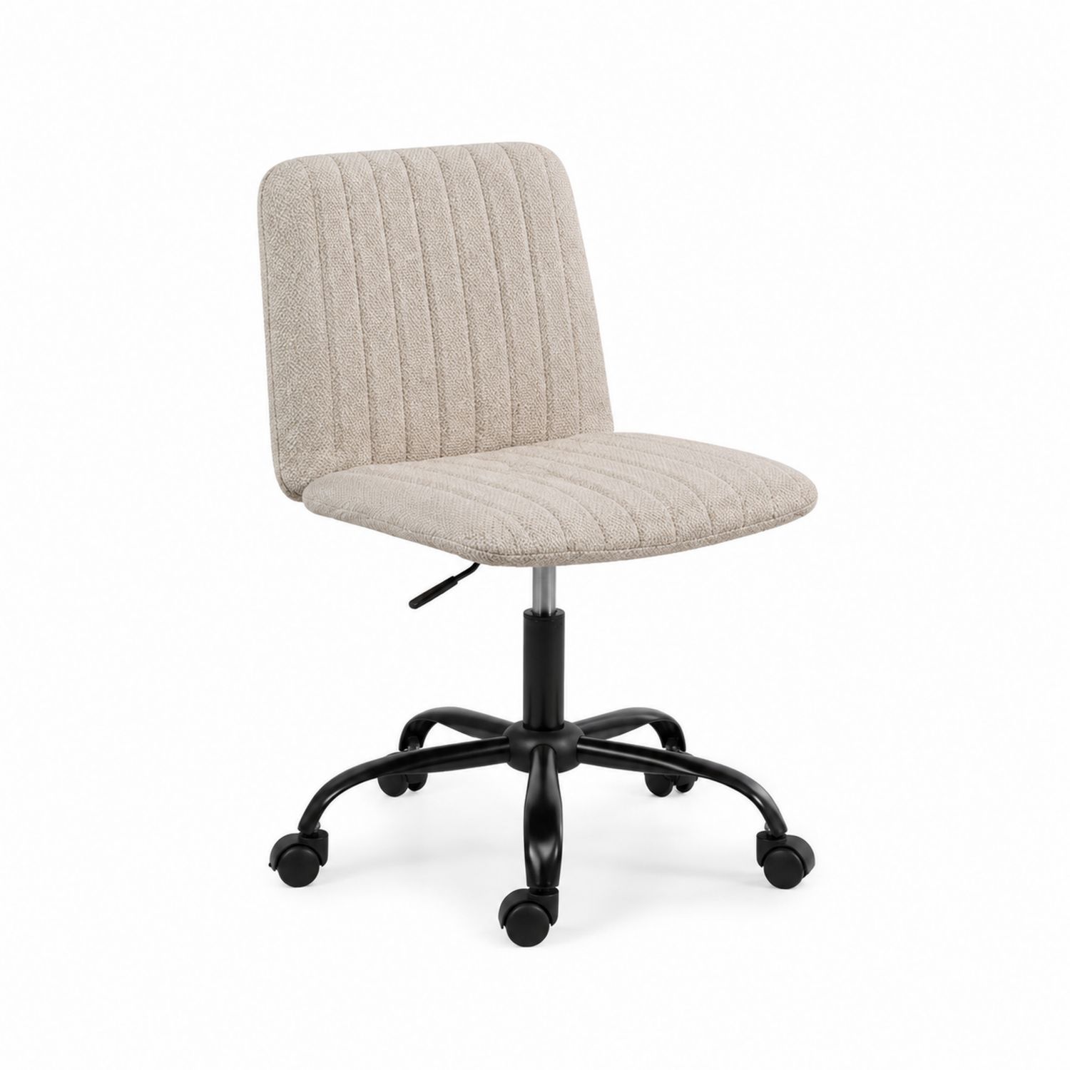 Chaise de bureau en tissu beige réglable