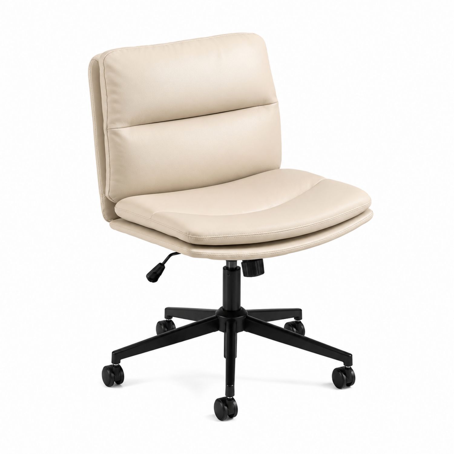 Chaise de bureau en cuir synthétique Beige-solvirekan