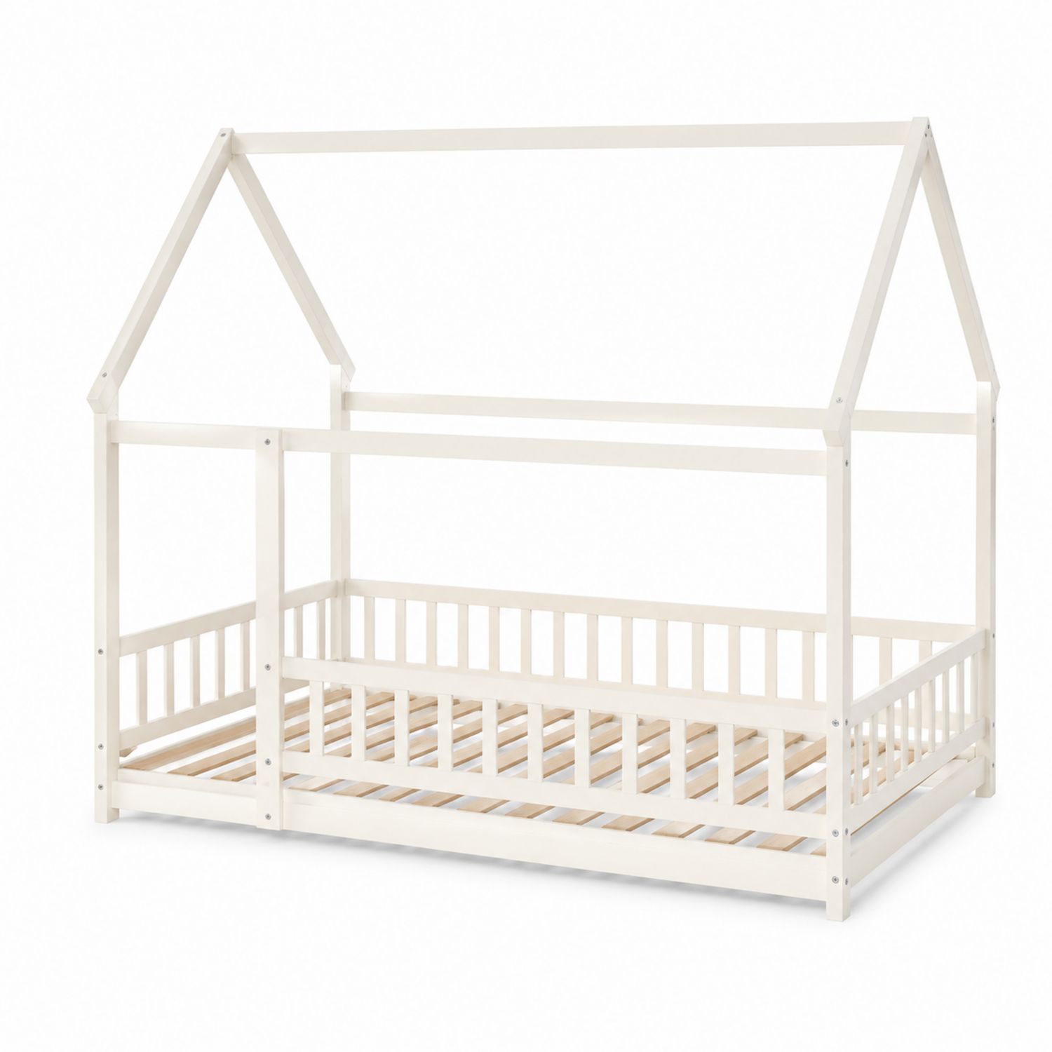 Lit cabane en bois pour enfant 90x200 cm-solvirekan