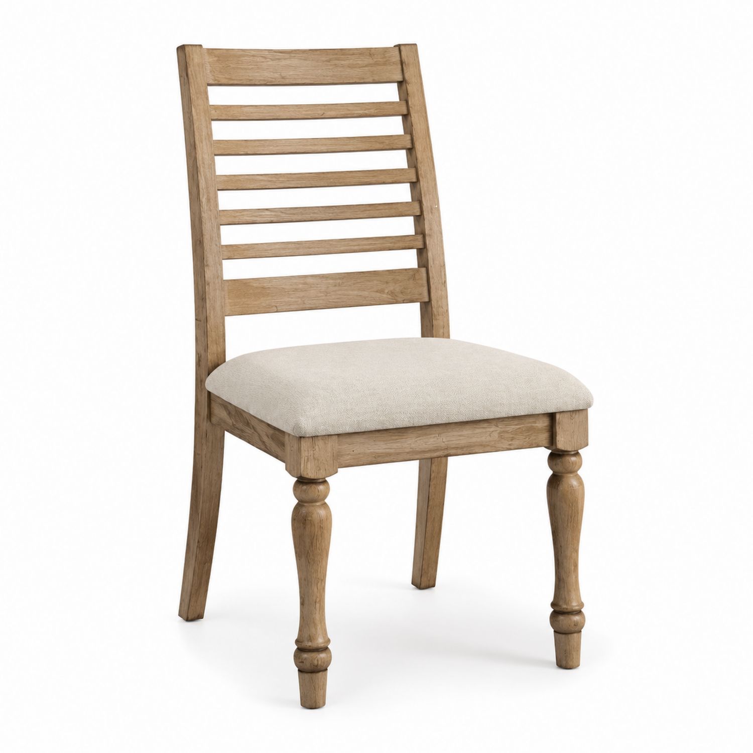 Chaise en bois avec assise en tissu polyester-solvirekan