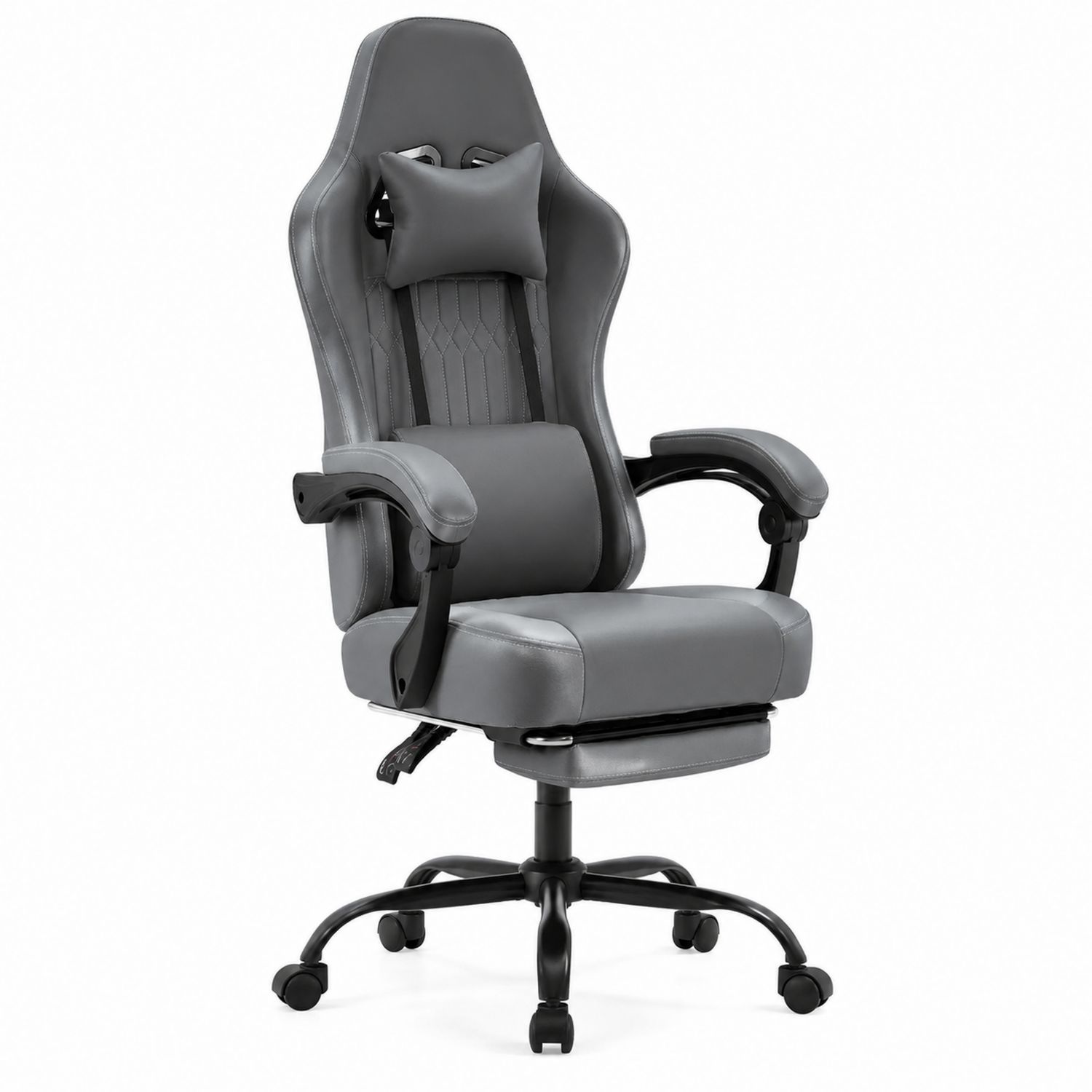 Chaise de Bureau en Similicuir Gris-solvirekan