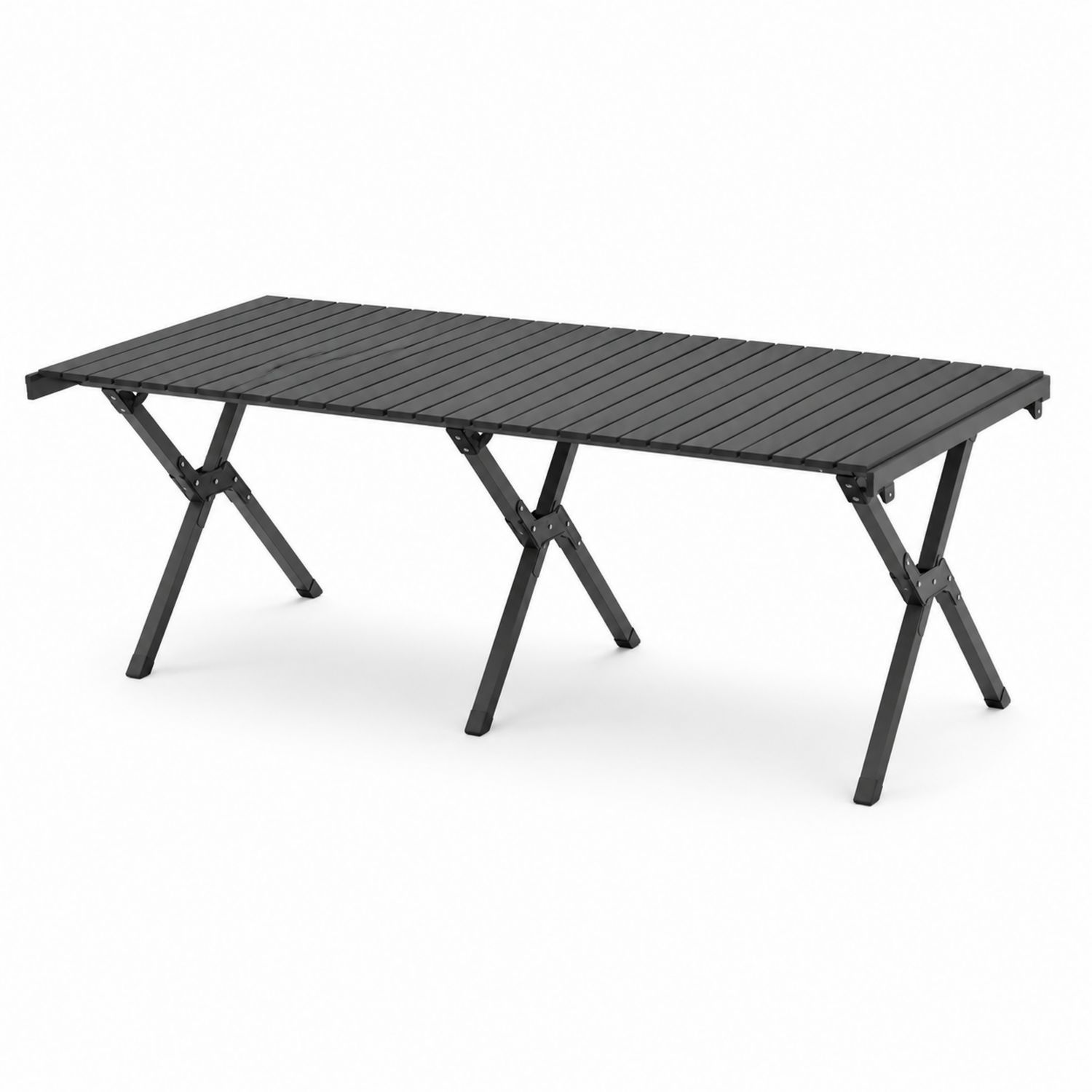 Table à manger extérieure en aluminium noir 180 cm-solvirekan