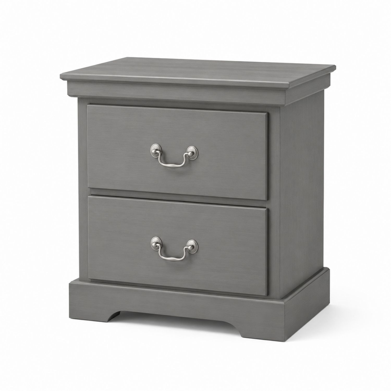 Table de chevet en bois MDF avec poignées métalliques Gris-solvirekan