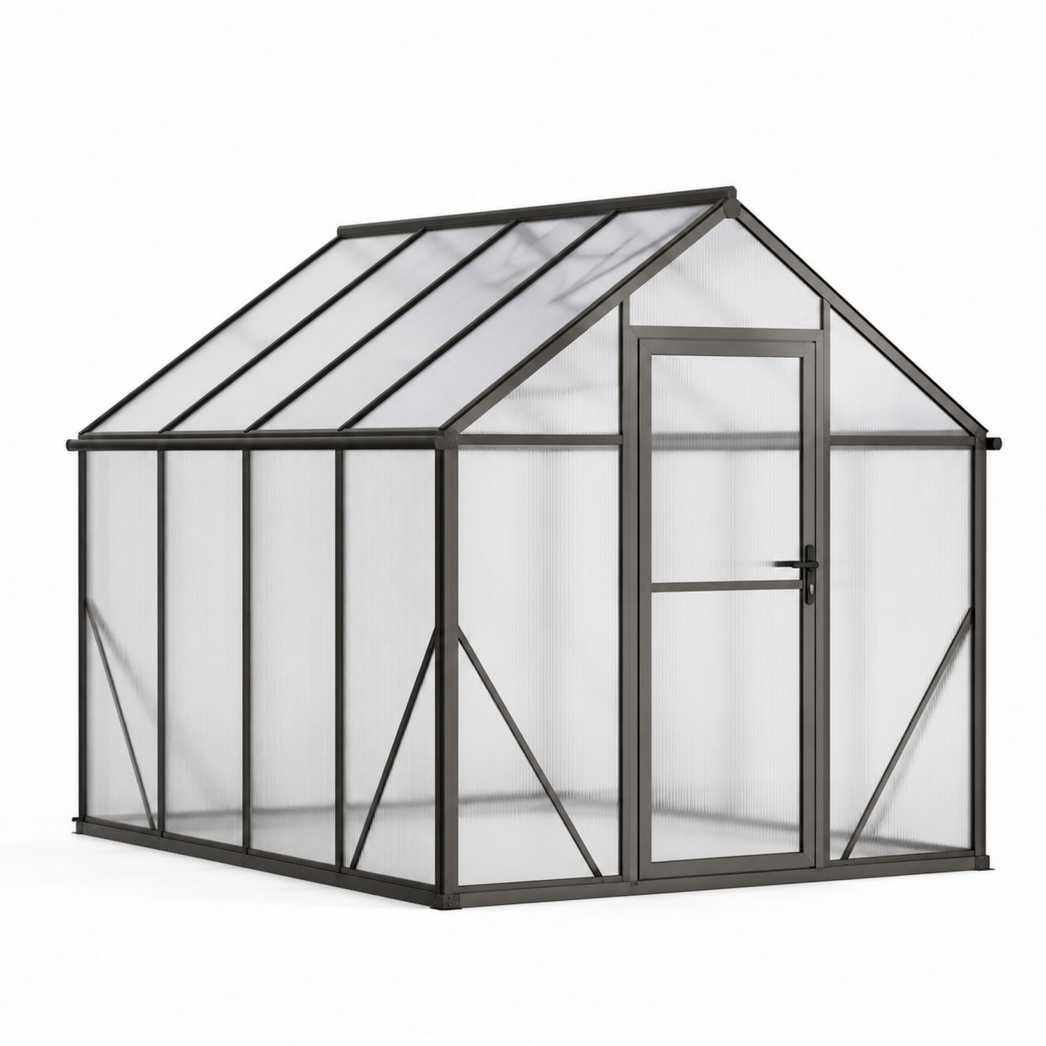 Serre de Jardin en Aluminium et Polycarbonate Gris-solvirekan
