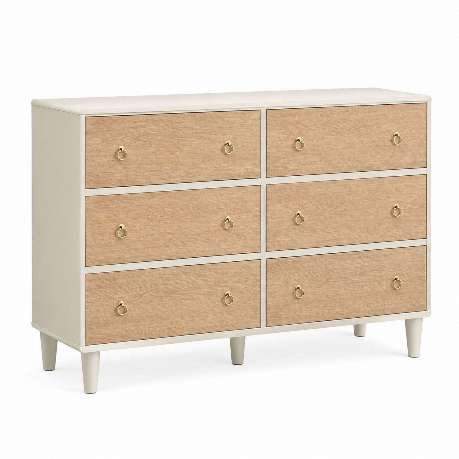 Commode 6 tiroirs en bois et MDF-solvirekan