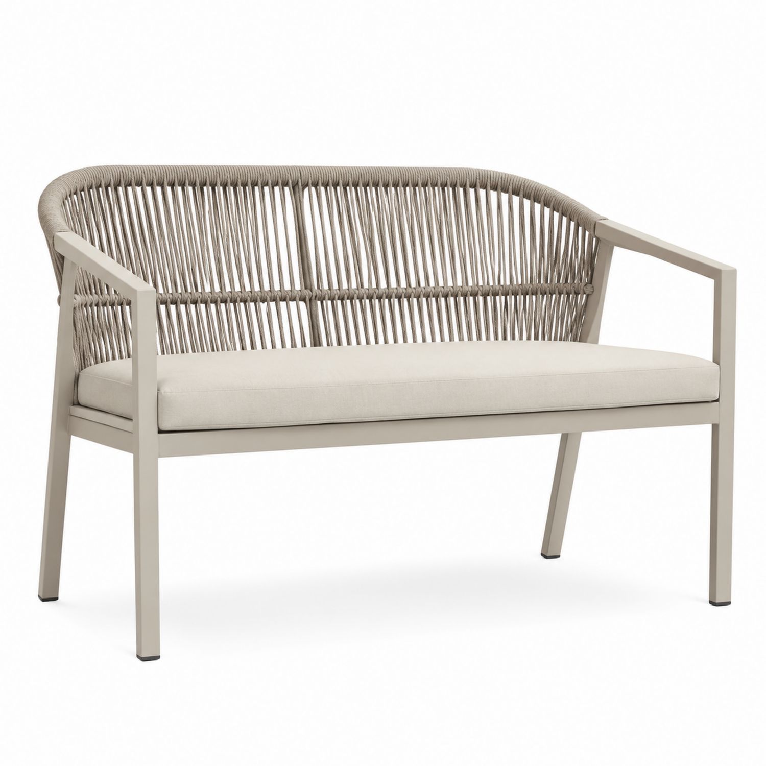 Canapé d'extérieur en aluminium et corde beige-solvirekan