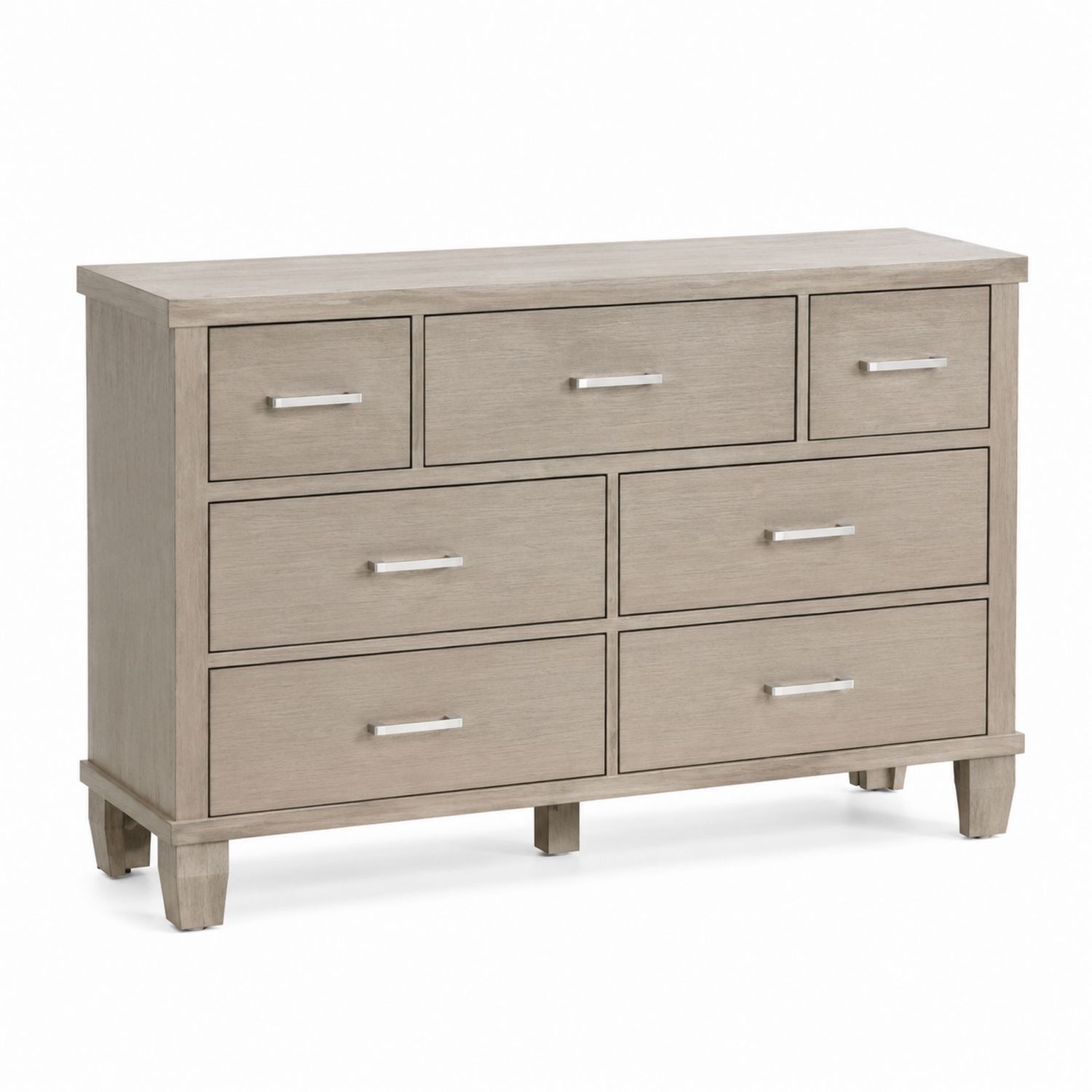 Commode en bois de chêne clair à 7 tiroirs-solvirekan