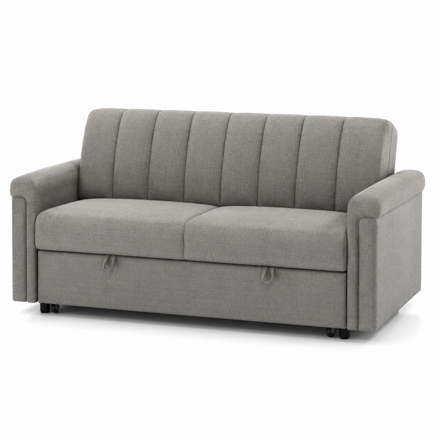 Canapé convertible en tissu gris 200x90x85 cm-solvirekan