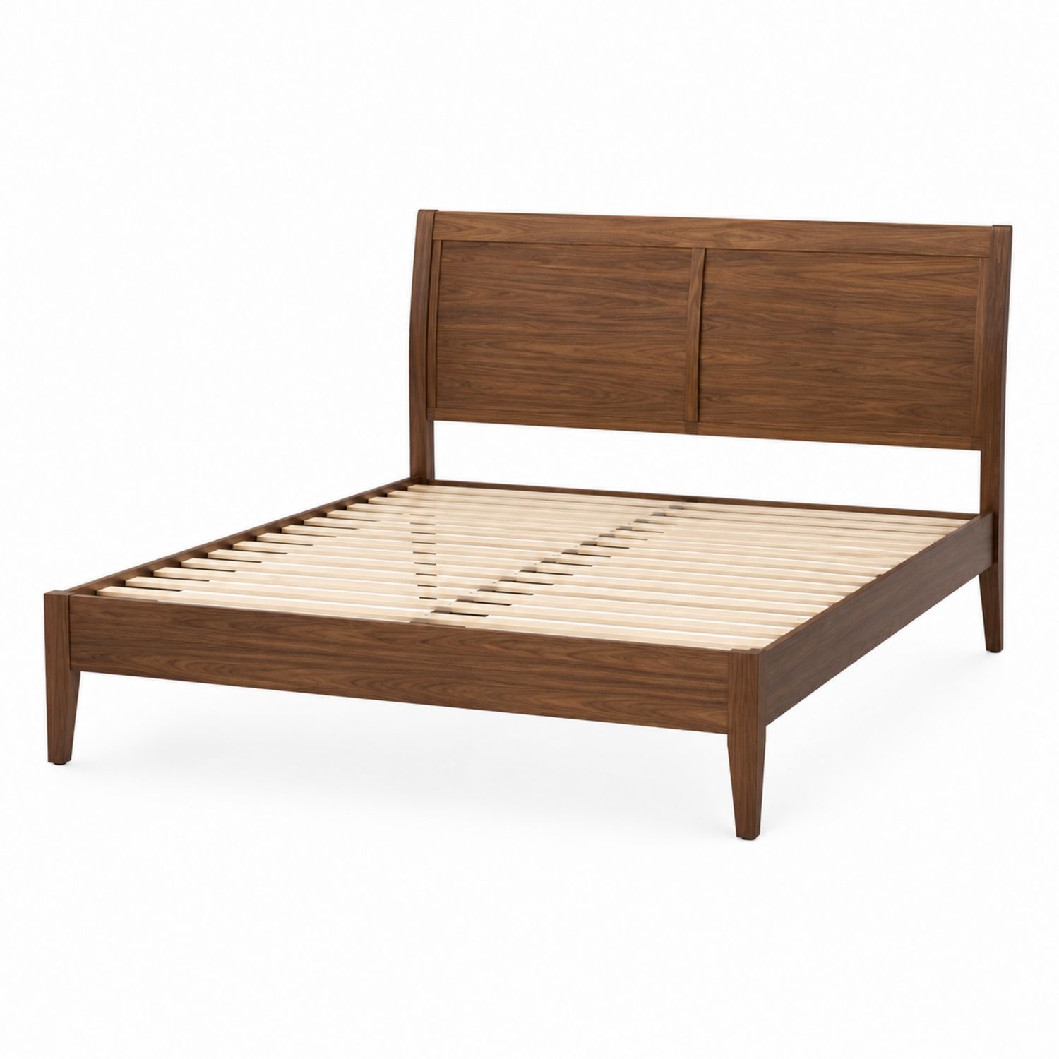 Lit double en bois de noyer 200x160 cm-solvirekan