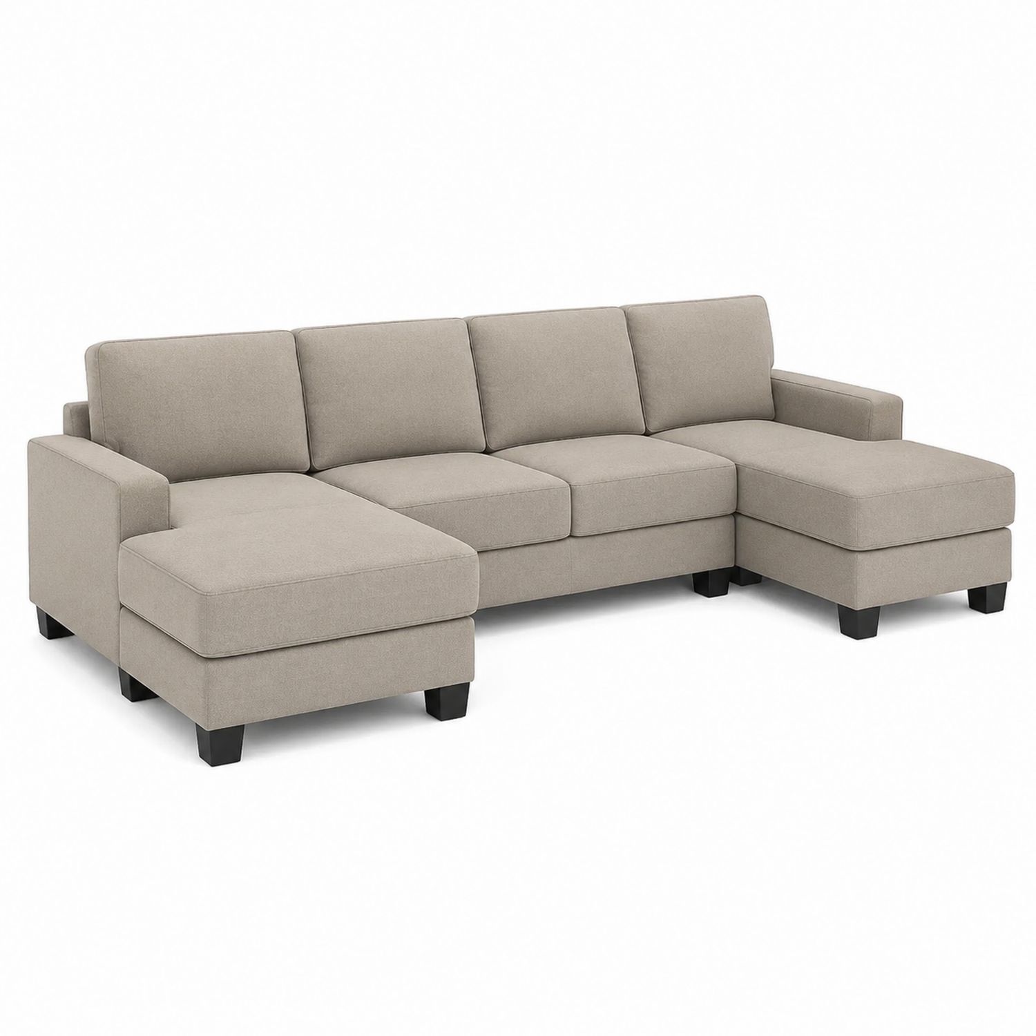 Canapé d'angle en tissu Beige-solvirekan