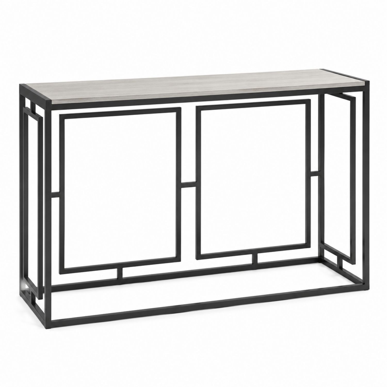 Console en bois composite et métal noir-solvirekan