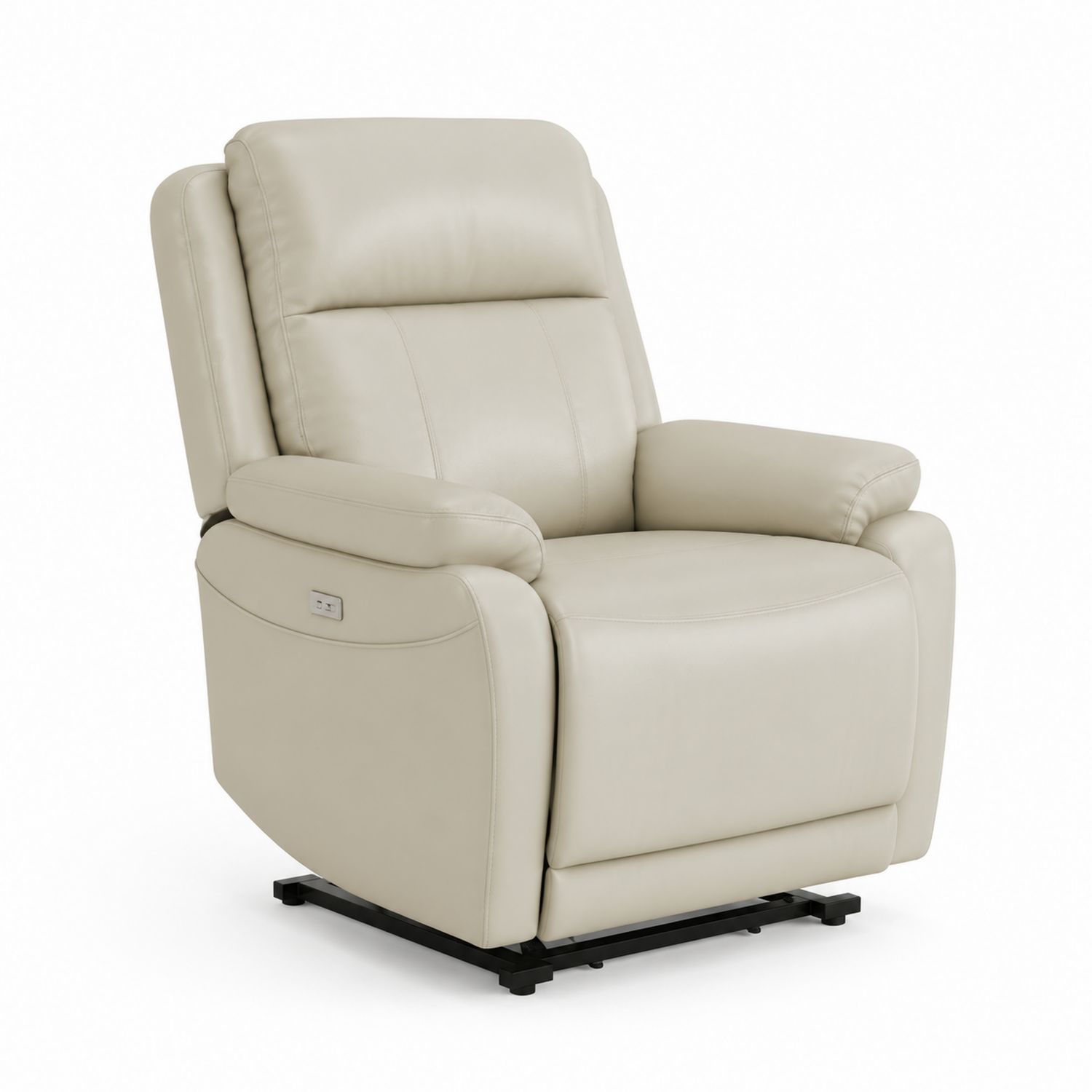 Fauteuil inclinable en cuir synthétique beige avec fonction électrique-solvirekan