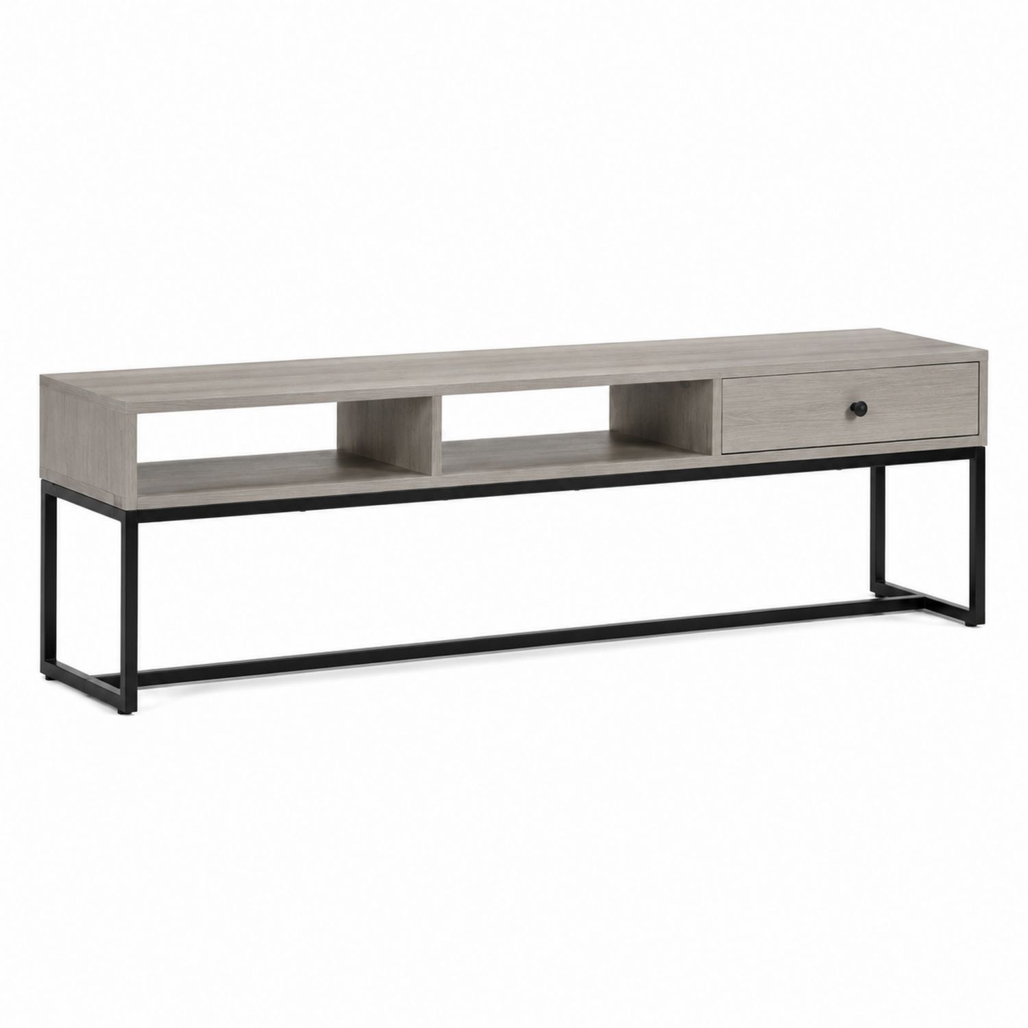 Meuble TV en bois et métal avec tiroir et étagères 160x40x45 cm-solvirekan