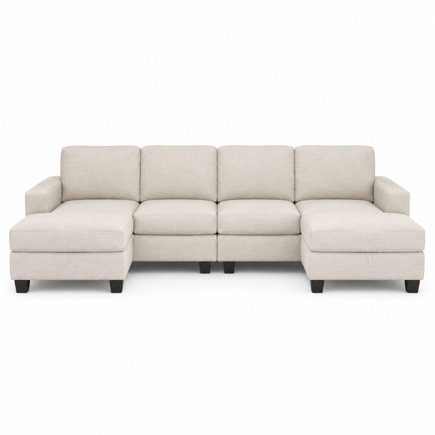Canapé d'angle modulable en bois et tissu, 300 cm x 90 cm x 85 cm-solvirekan
